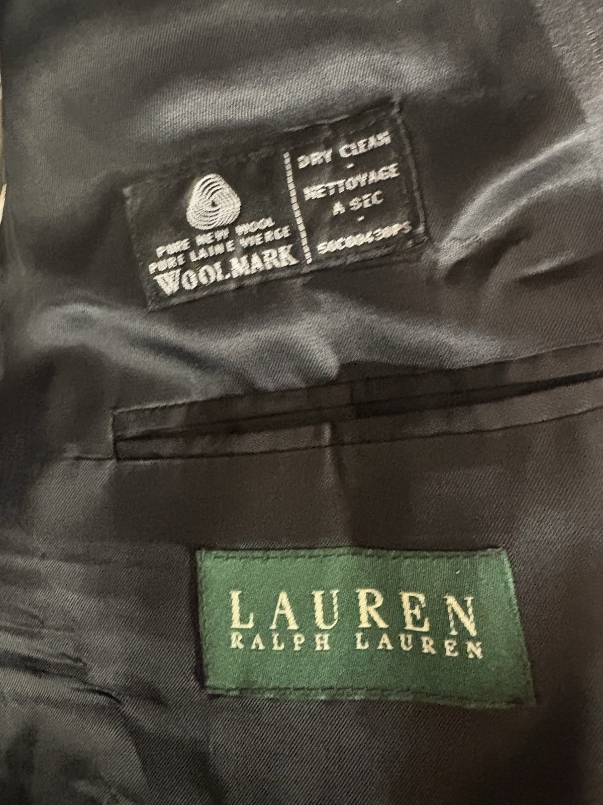 Lauren Ralph Lauren Dark Gray Blazer Mens Sz 44R 2 Button Wool Sport Coat Jacket