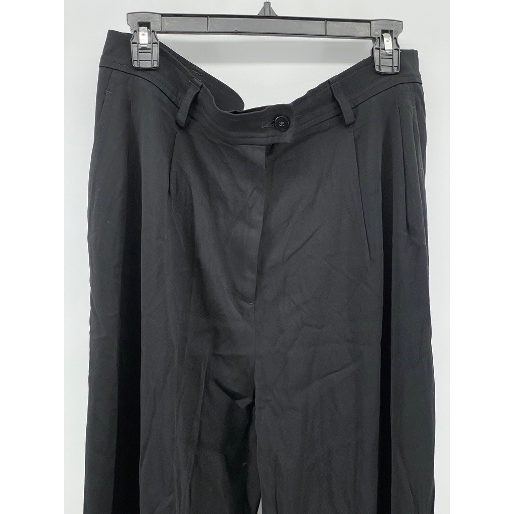 KALLMEYER NEW YORK Women’s Black Solid Wide-Leg Regular-Fit Pants SZ 12