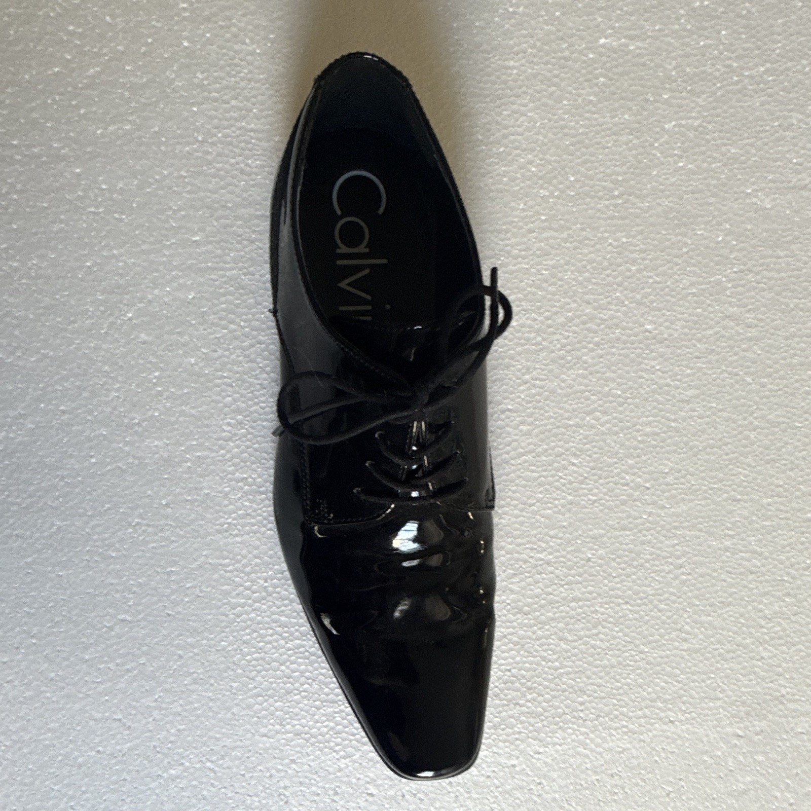 Calvin Klein Brodie Patent Leather Lace-Up Oxford Dress Shoes Black 11.5M