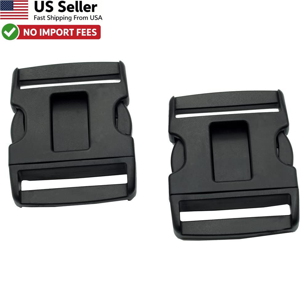 2.25″ Tri-Release Buckle Set No Sew Replacement 2-1/4in Duty Belt 2-Pack Black