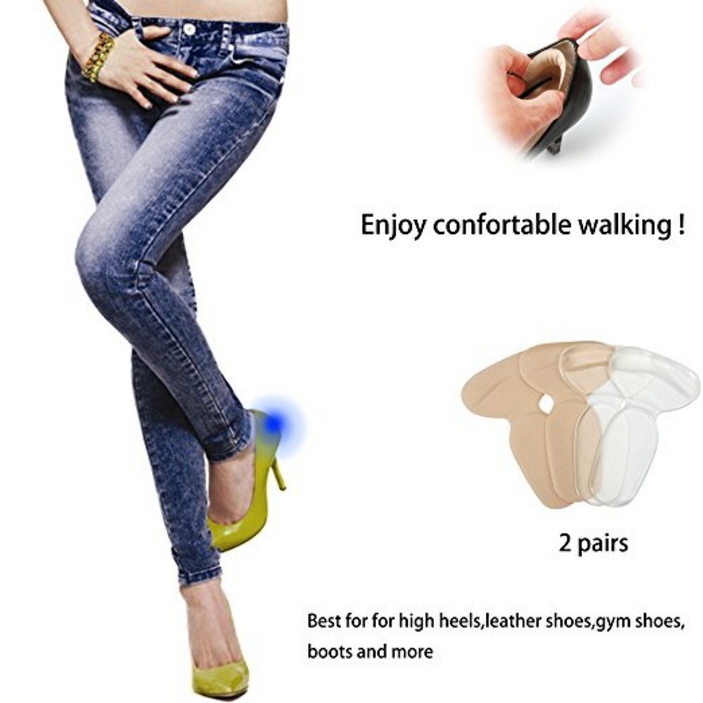 2-Pair Heel Grips & Metatarsal Pads for Loose Shoes-Prevent Heel Pain & Blisters