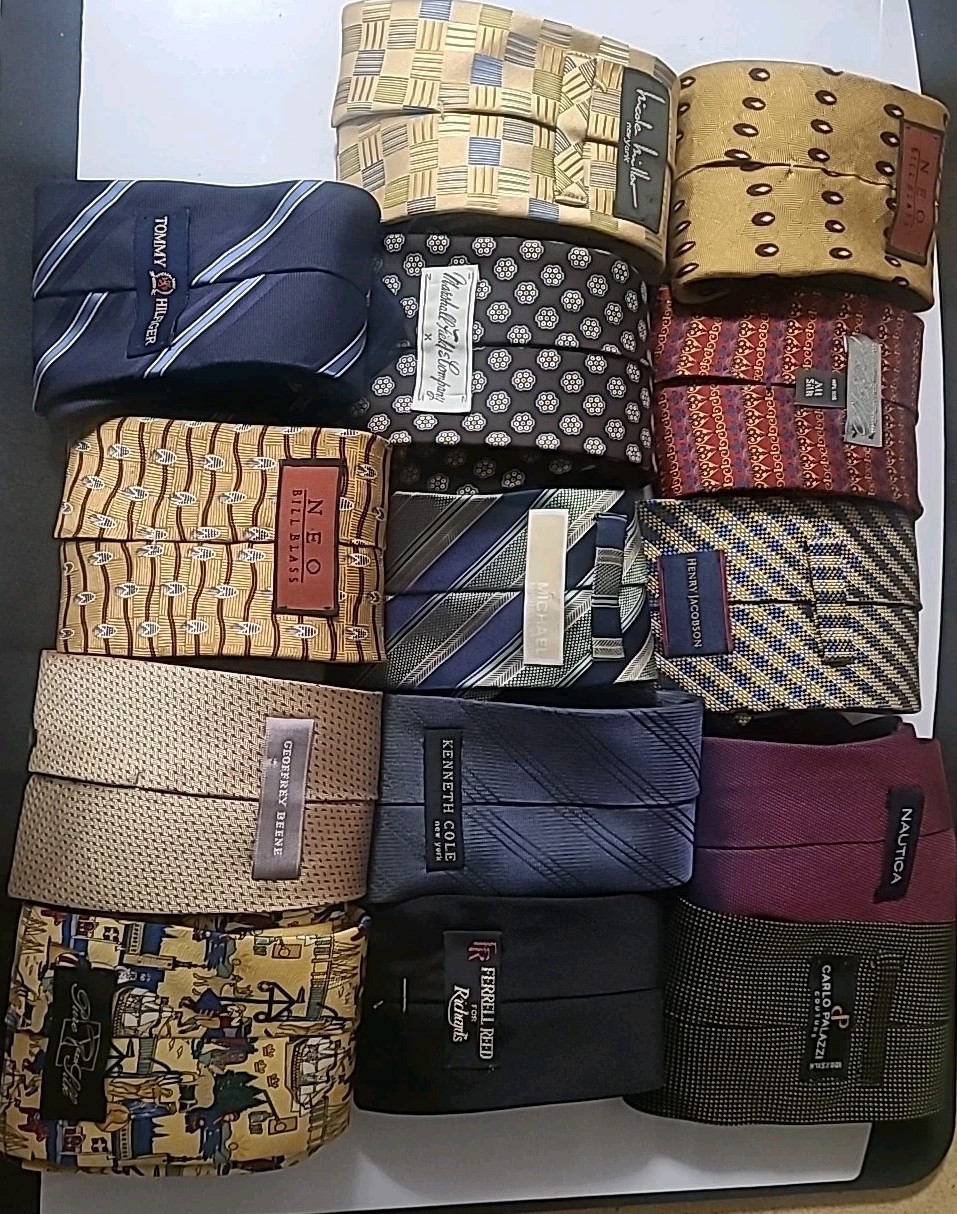 Lot of 14 Designer Silk Ties Tommy Hilfiger Michael Kors Nautica Kenneth Cole…
