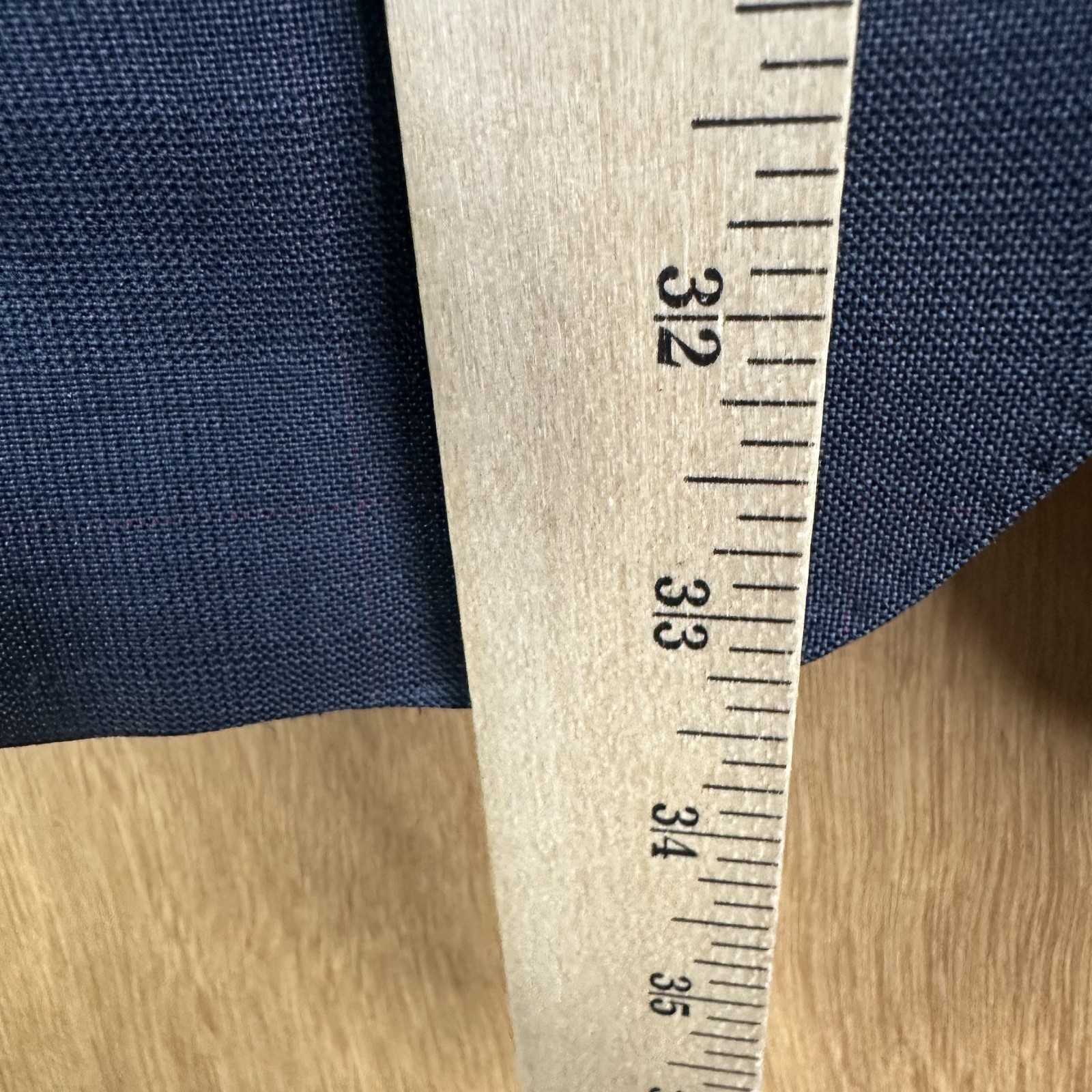 Biella Suit Mens 40L Navy Blue Glen Check 2 Button Vitale Barberis Canonico 110s