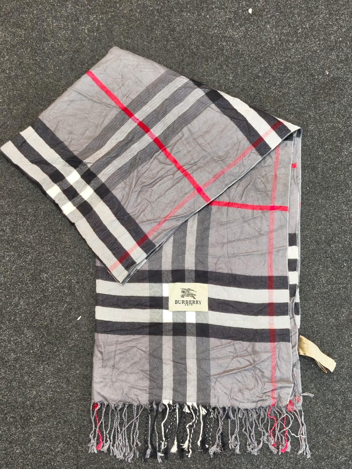 Burberry London Scarf Classic Check Shawl Wrap Vintage Plaid Made In Scotland