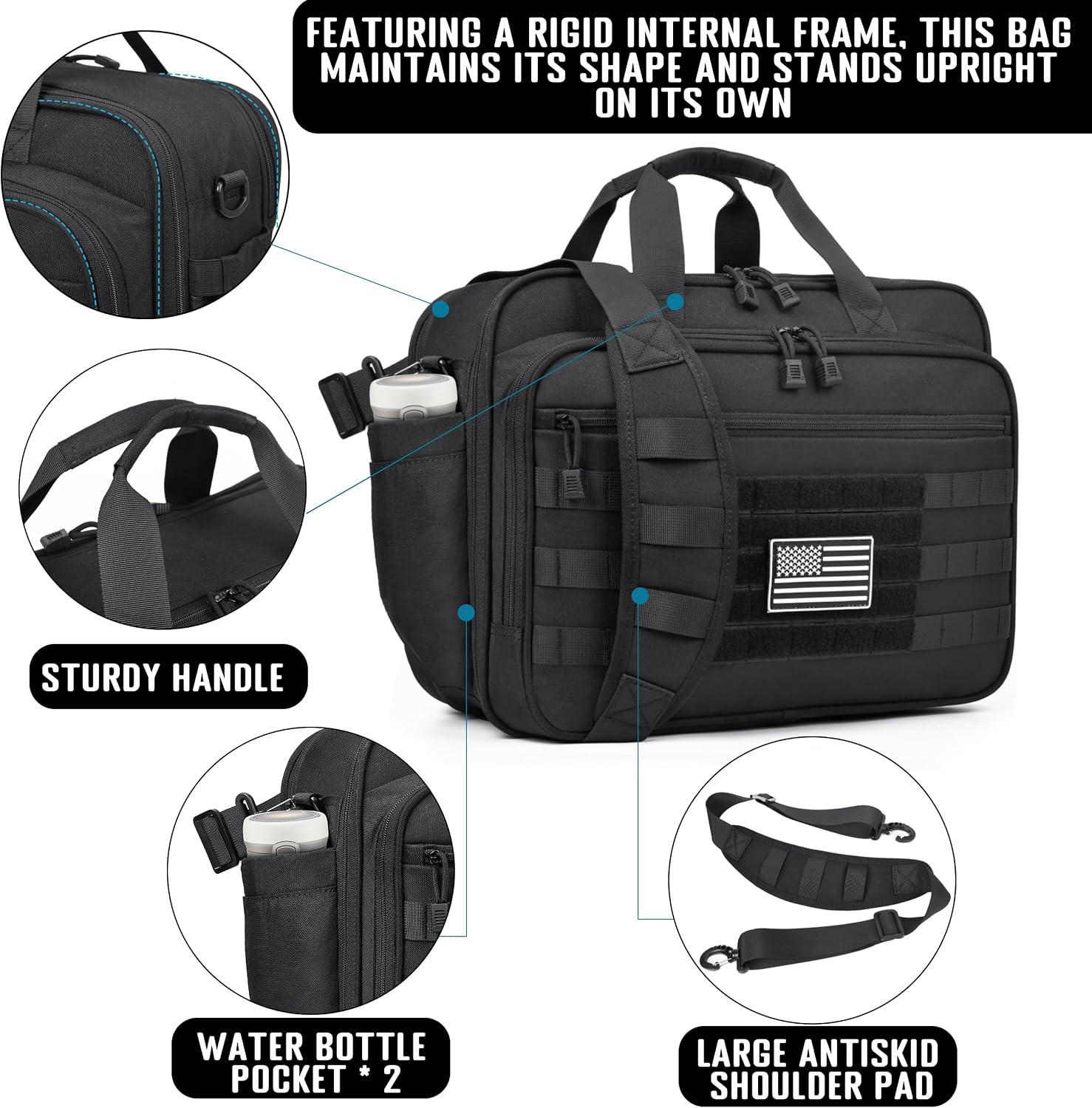 Large Tactical Messenger Laptop Bag for 17.3″ Computers with YKK Zippers