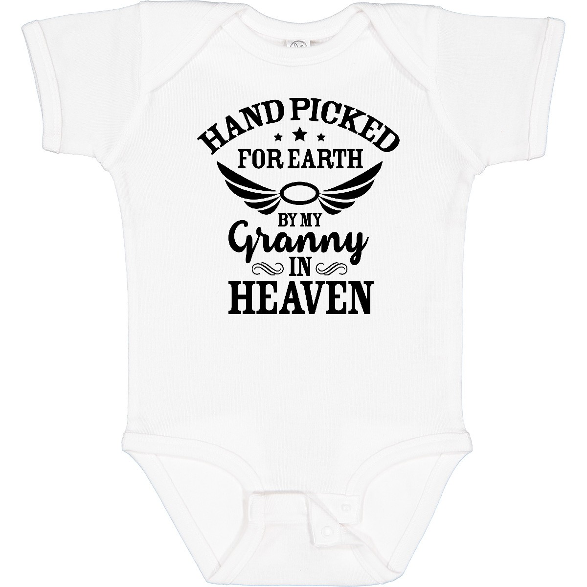 Inktastic Handpicked For Earth By My Granny In Heaven With Angel Baby Bodysuit