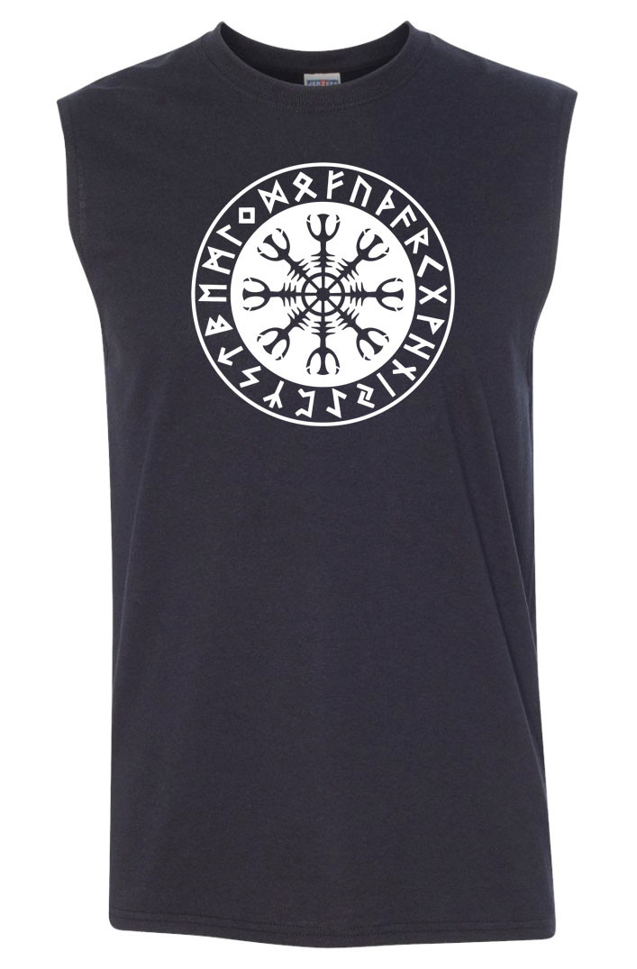 HELM OF AWE Sleeveless T-shirt / Tank Top – S to 3XL – Viking Valhalla Thor Odin