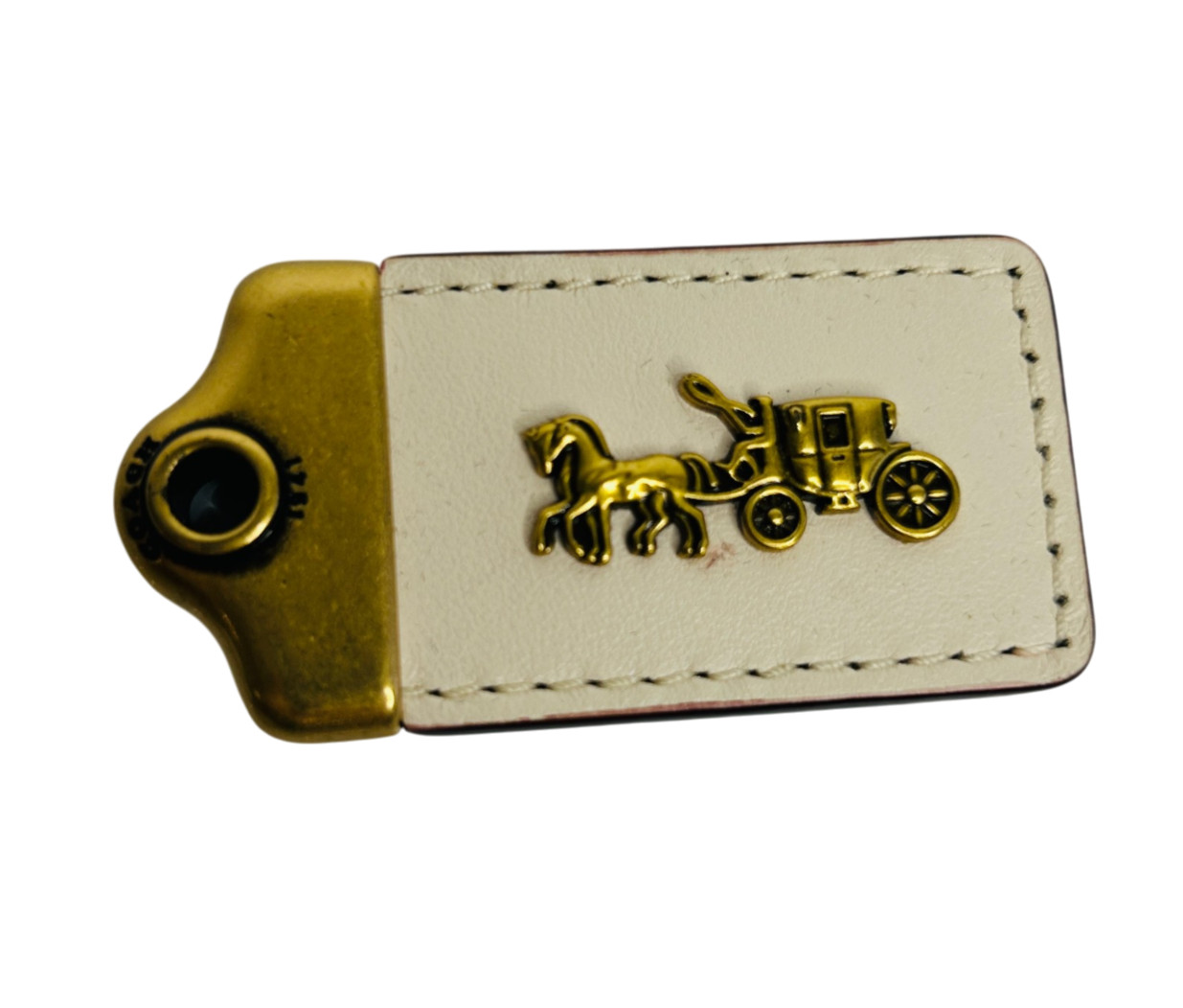Coach 1941 Horse & Carriage Hanging Tag Brass Hardware Saddle Fob Bag Fob Hang