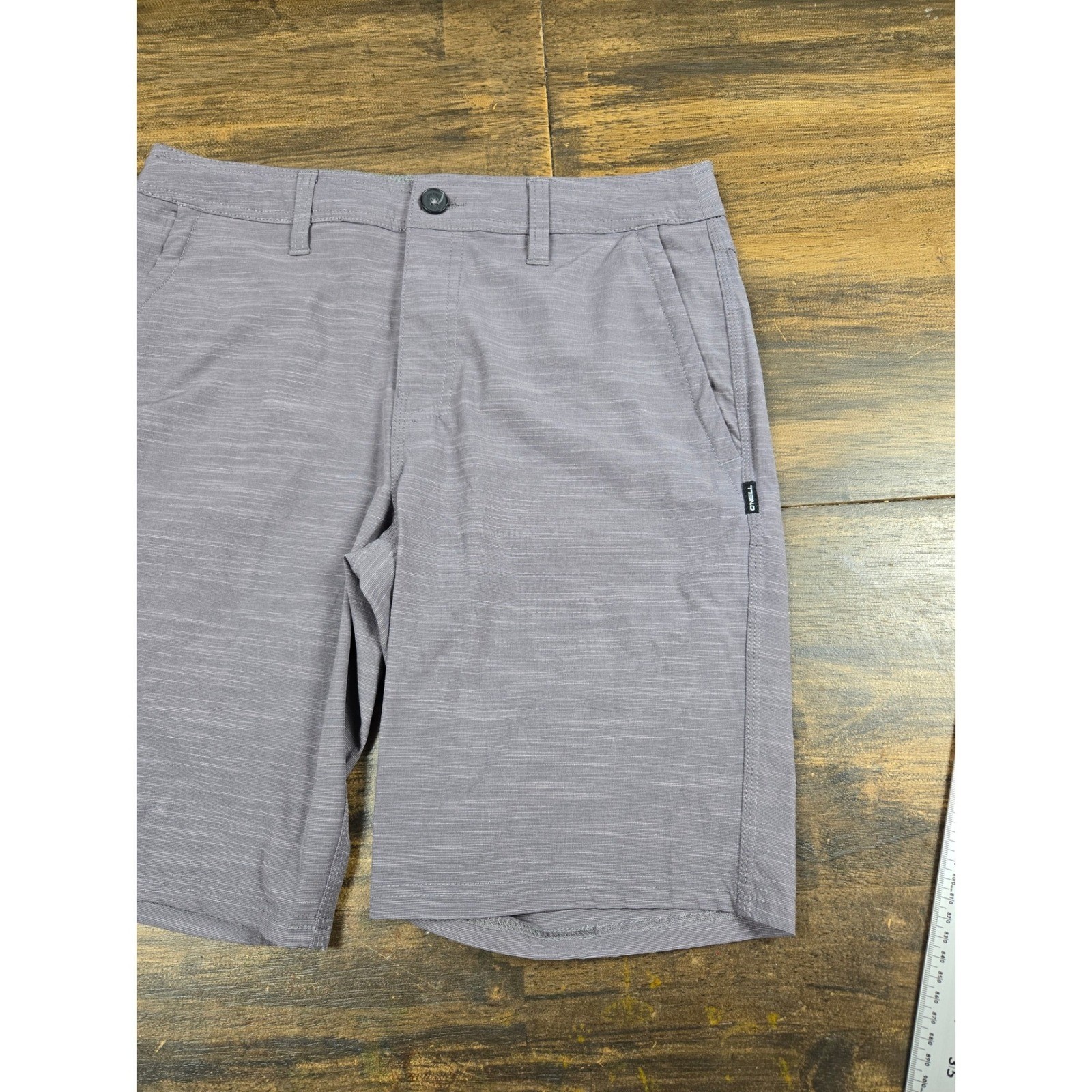 ONeill Hybrid Walk Shorts Mens 30 Purple Grey Slub Stretch Quick Dry Boardshorts