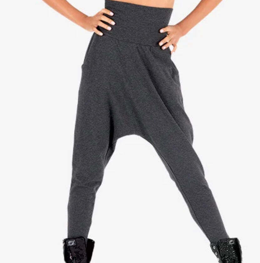 Natalie Harem Drop Crotch Baggy Pants Dance Dancewear Black New Nwt Adult Women