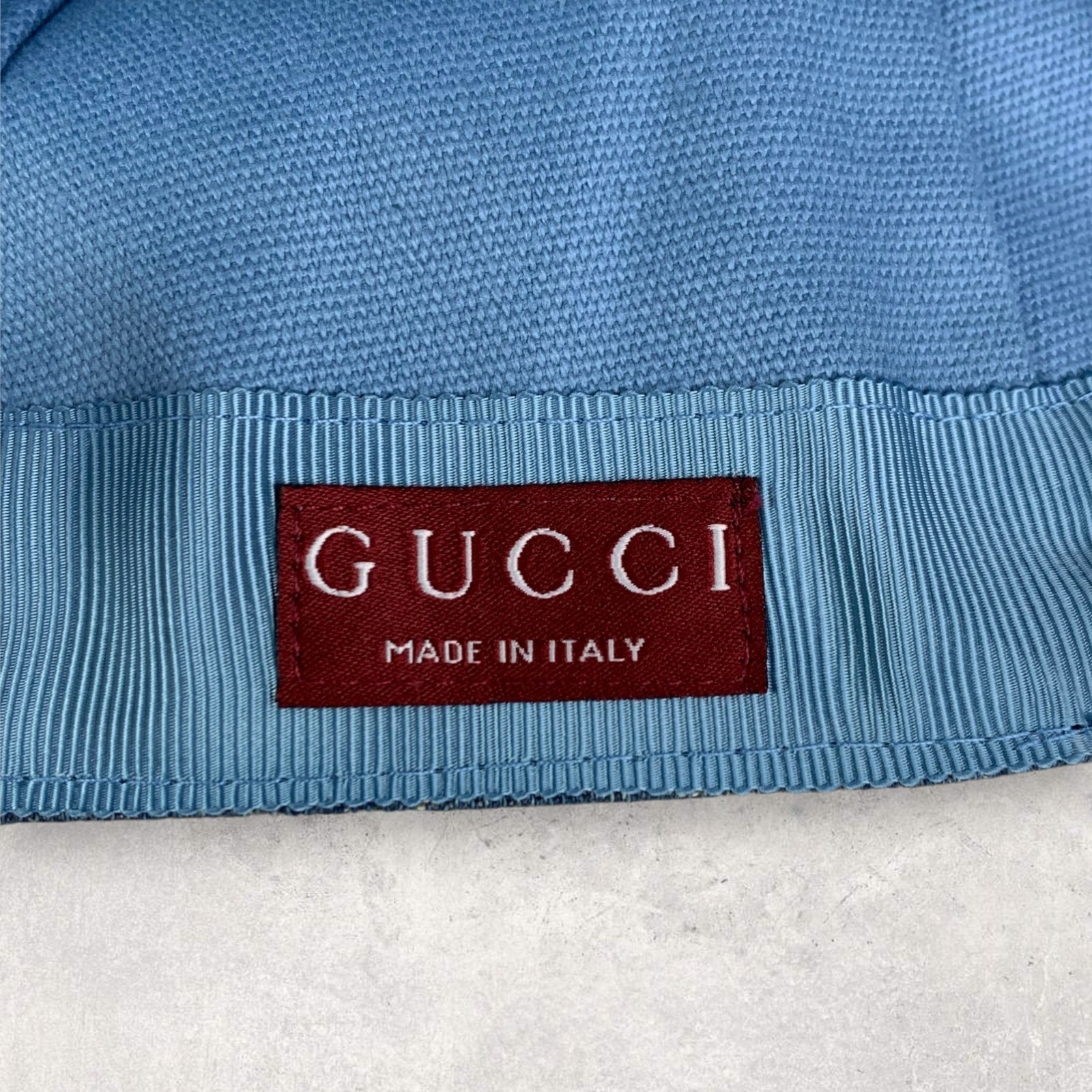 Gucci GG Monogram Logo Horsebit-Detailed Leather Denim Baseball Cap Blue Size M