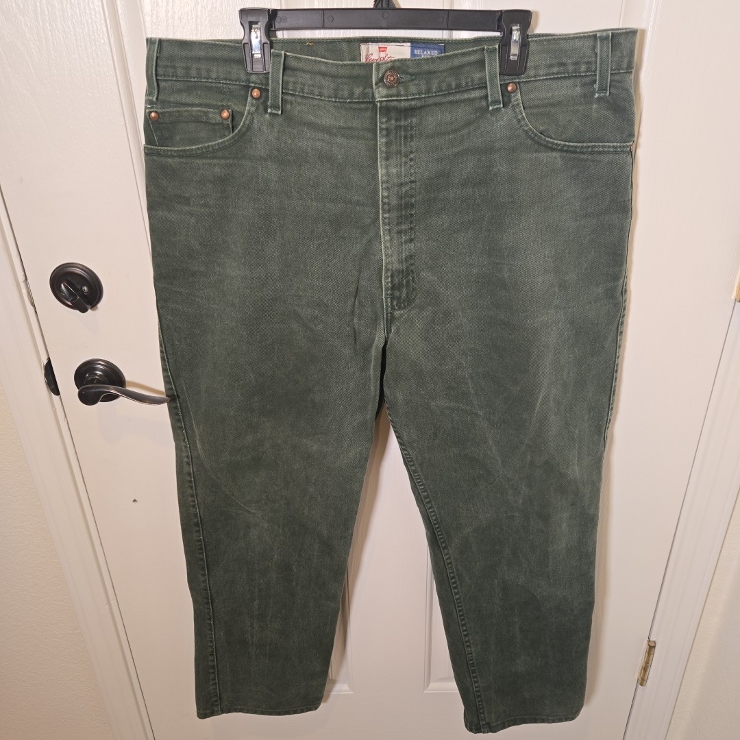 Vintage Levi’s 540 Relaxed Fit Jeans 42 x 30 Orange Tab USA Green 1990s Zip Fly