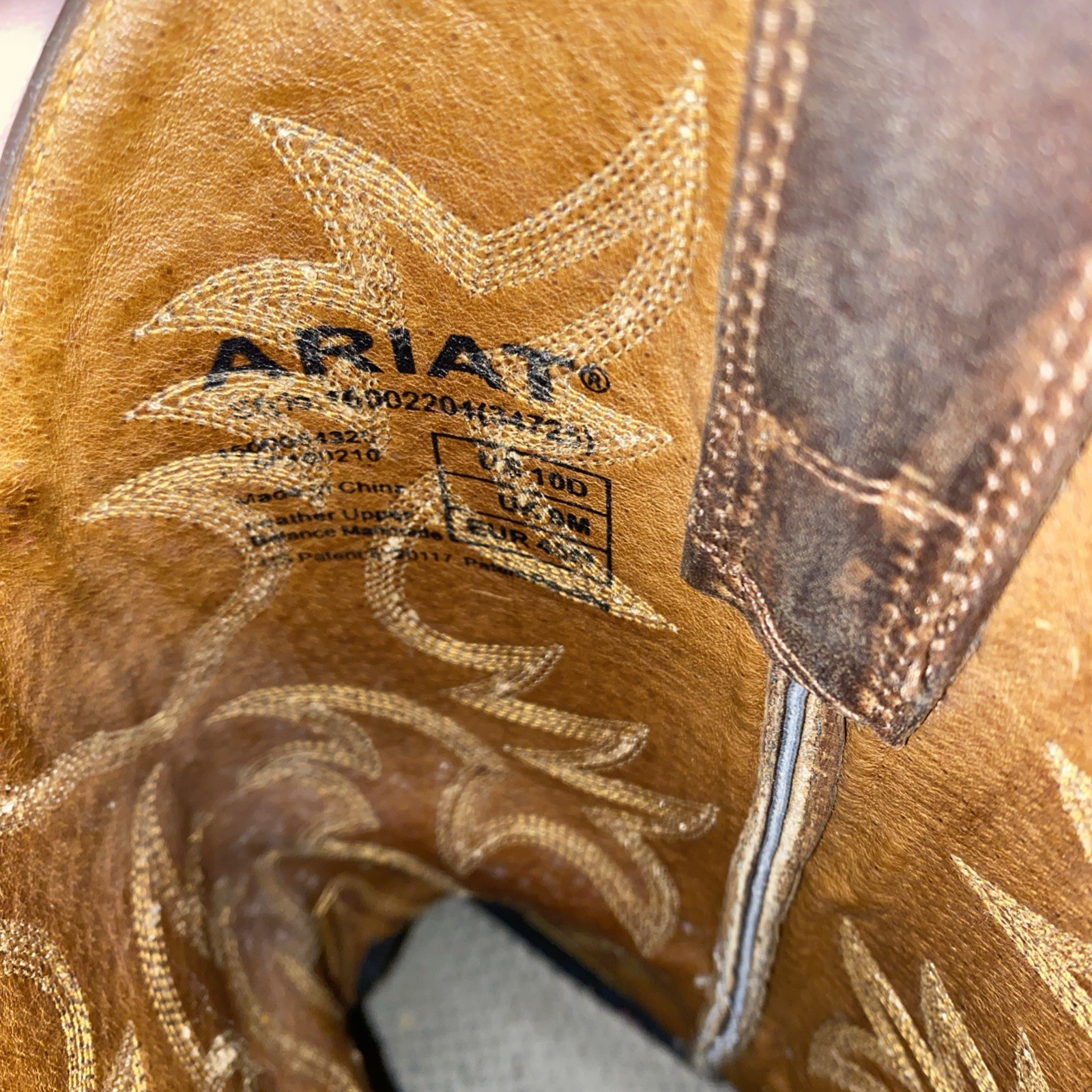 ARIET Heritage 34725 Cowboy Boots Western Brown Leather Mens Size 10D