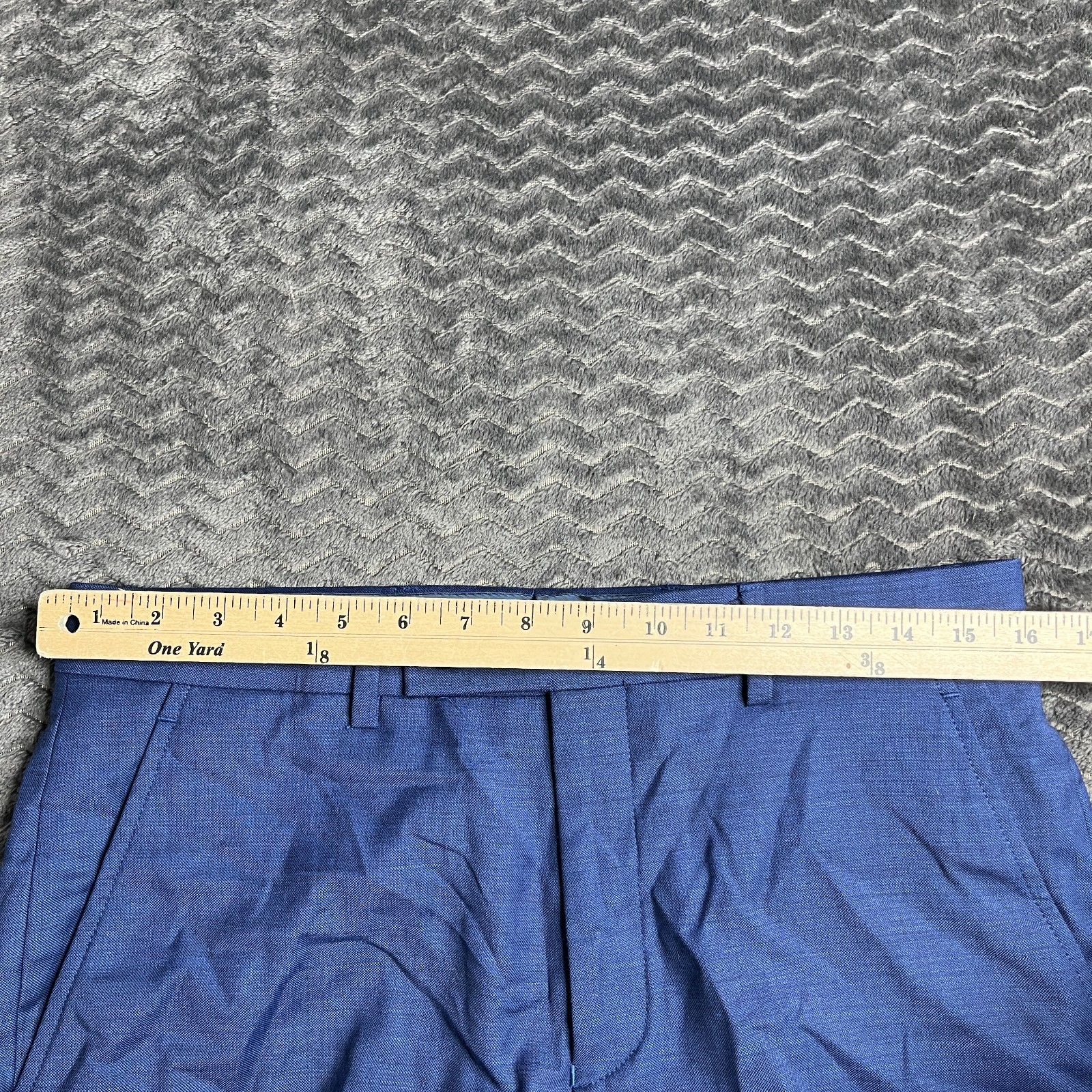Dress Pants Mens 32×32 Blue Flat Front Relaxed Straight