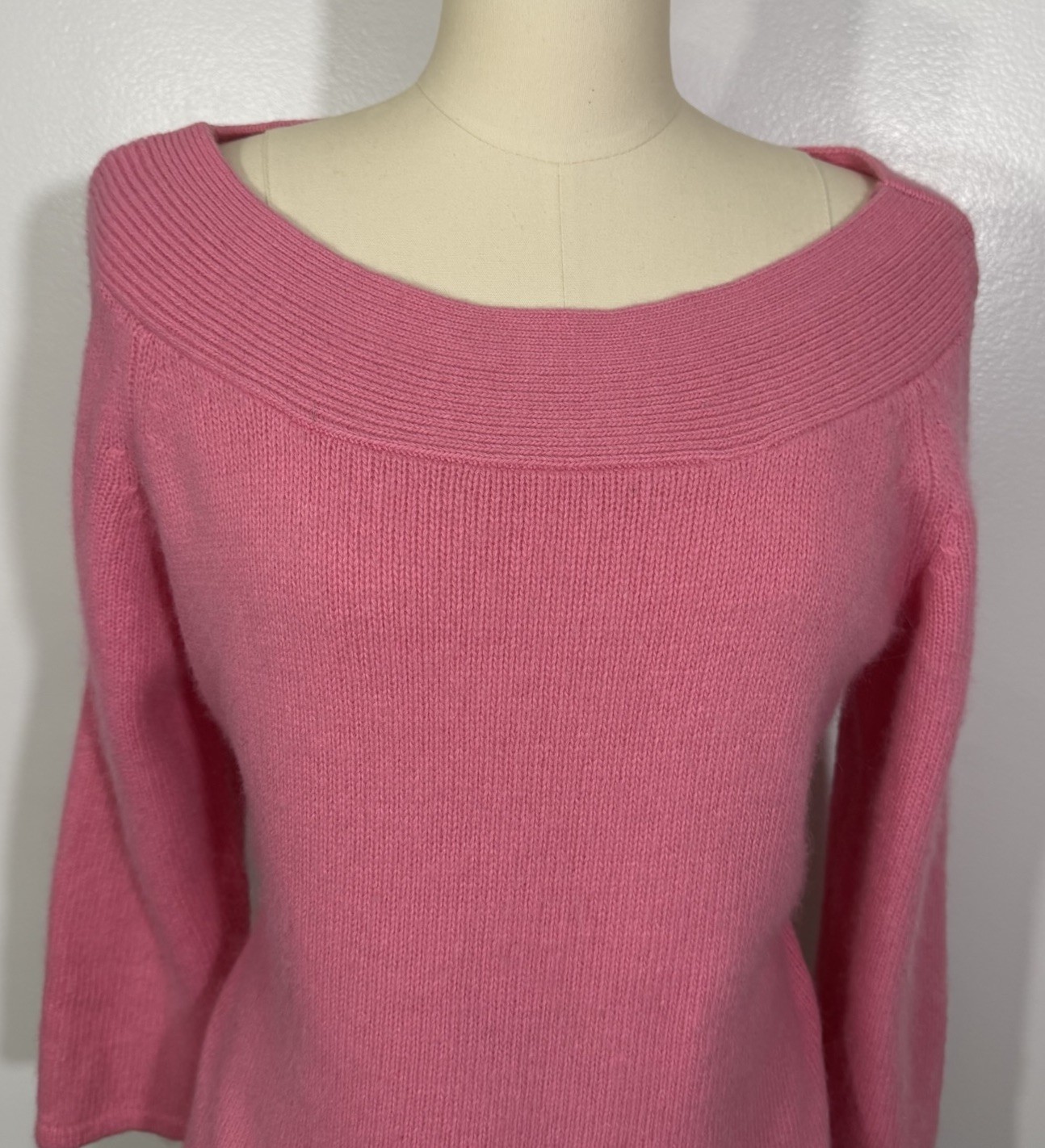 Vintage Pink Sweater Angora Wool 1990s Large