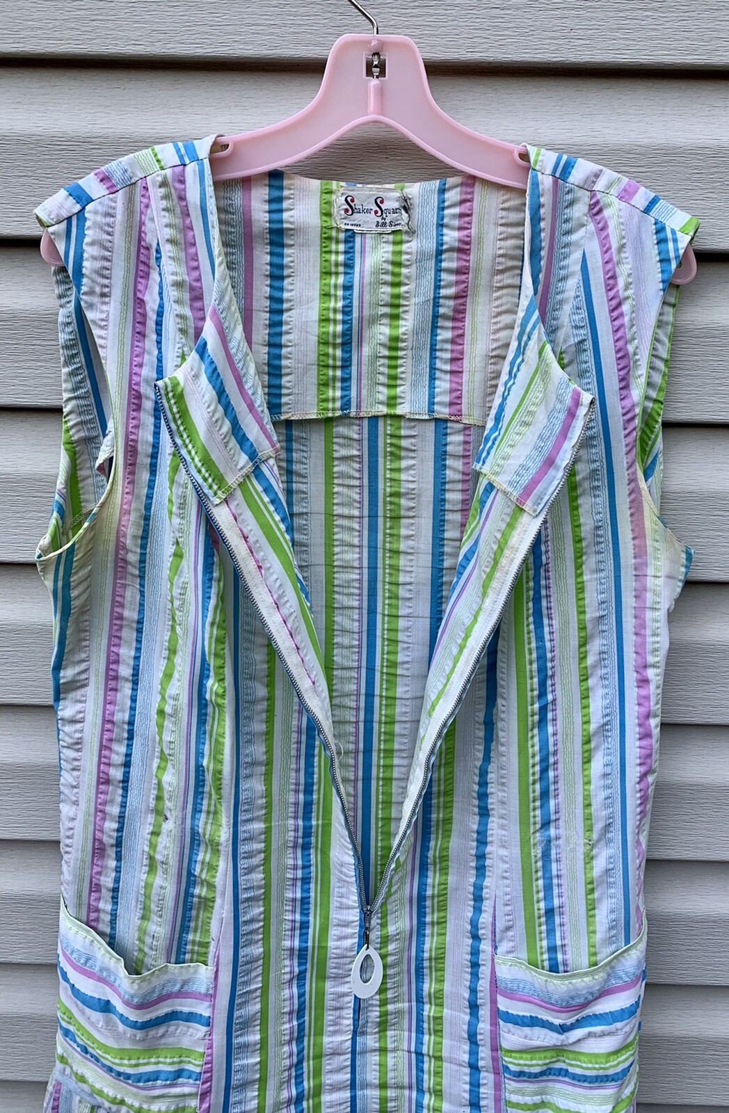 VINTAGE striped Shaker Square by Bill Sims Woman’s Dress