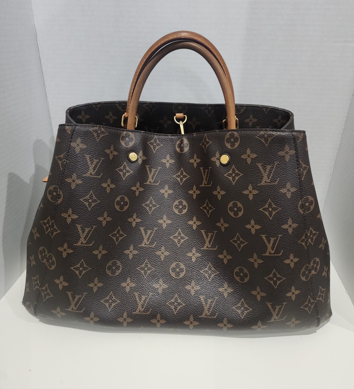 Louis Vuitton Montaigne MM Handbag M41056 Monogram Bag Missing Strap/Padlock