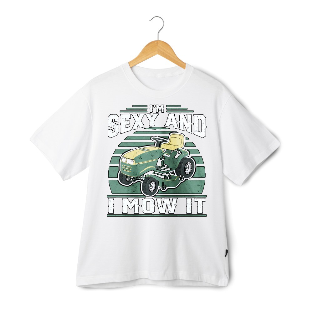 Funny Lawn Mower Slogan Graphic Tee Unisex Retro Casual Gift T-Shirt
