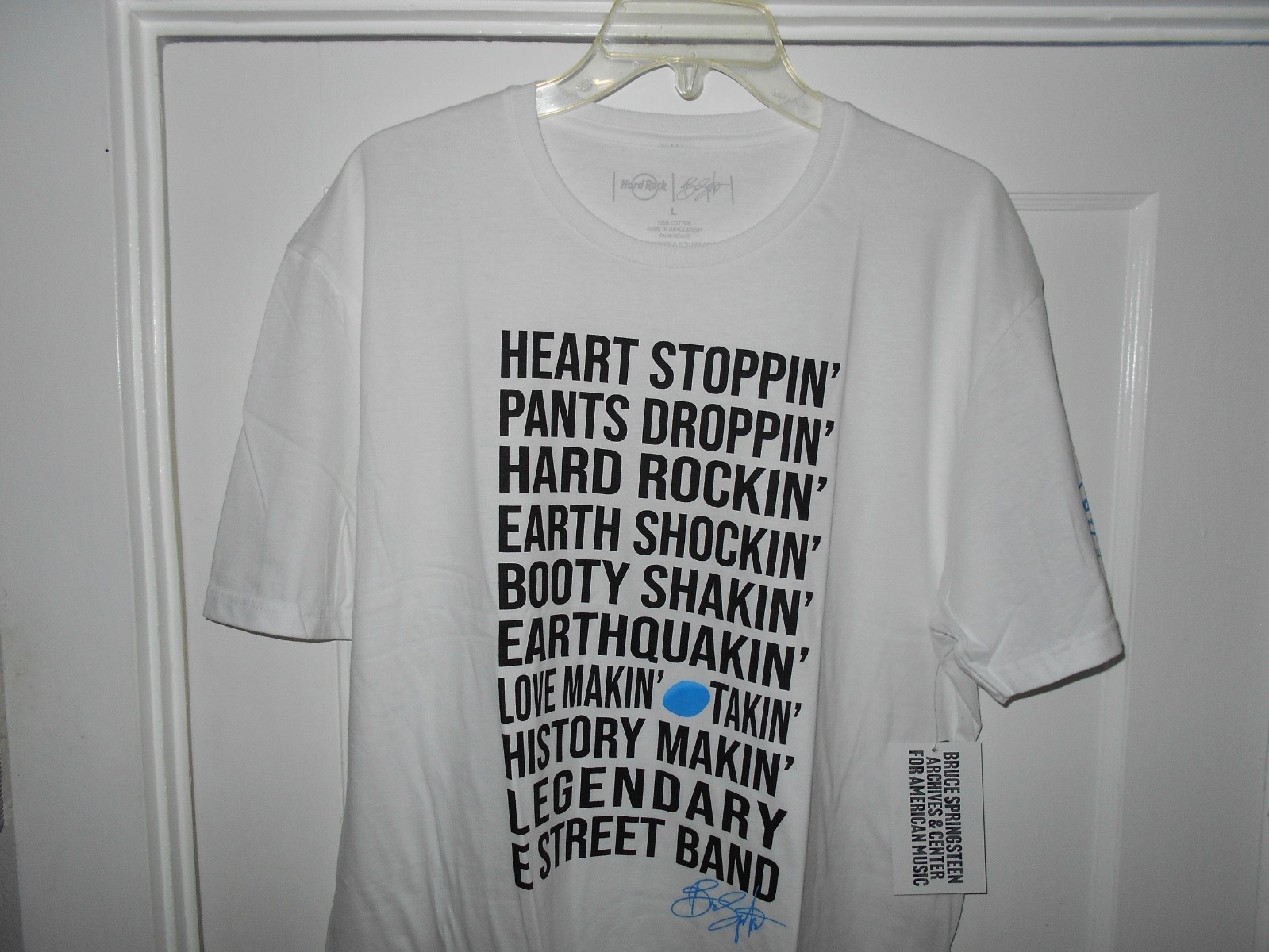 Hard Rock Cafe Bruce Springsteen Editorial Orlando White Cotton T-Shirt Size L