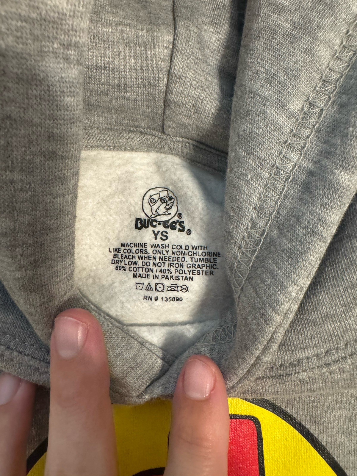 Buc-ee’s Logo Graphic Pullover Hoodie Gray Youth YS Fleece Cotton Blend
