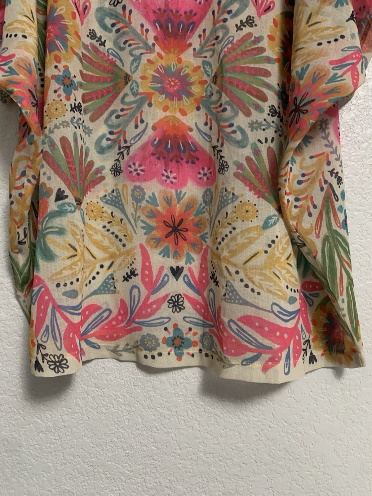 Natural Life Dress Size M Happy Days Shift Oversized Floral Sheer Boho Beach