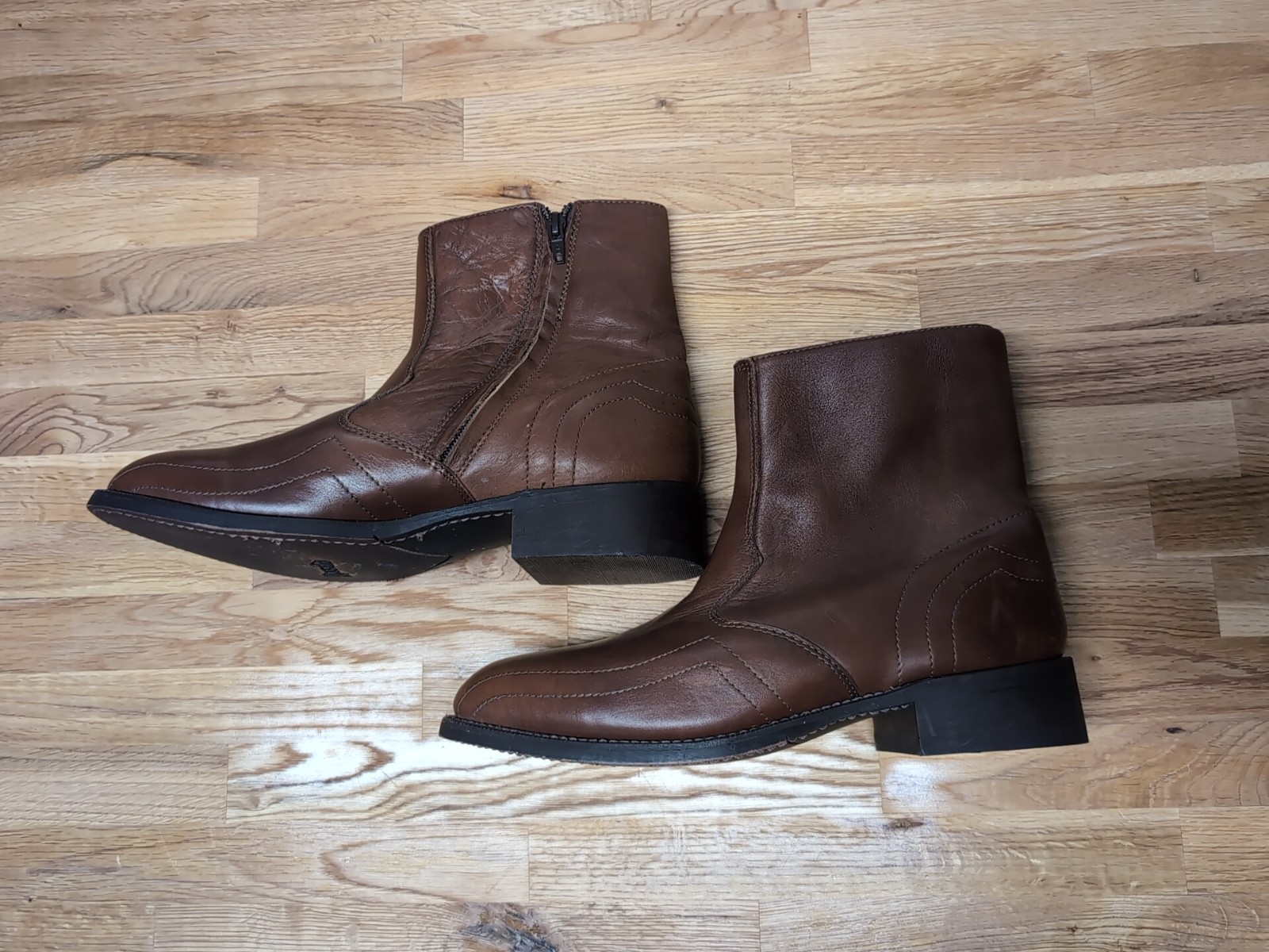 Men’s Leather Loredo Western Chelsea Ankle Zip Up Boots Size 8 D