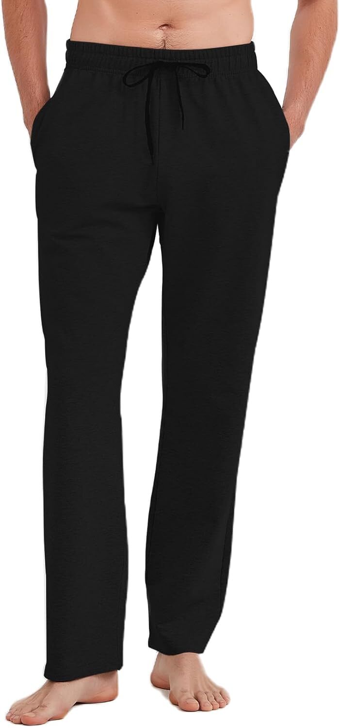 Idtswch 30/32/34/36/38/40 Long Inseam Mens Tall Sweatpants Open Small, Black