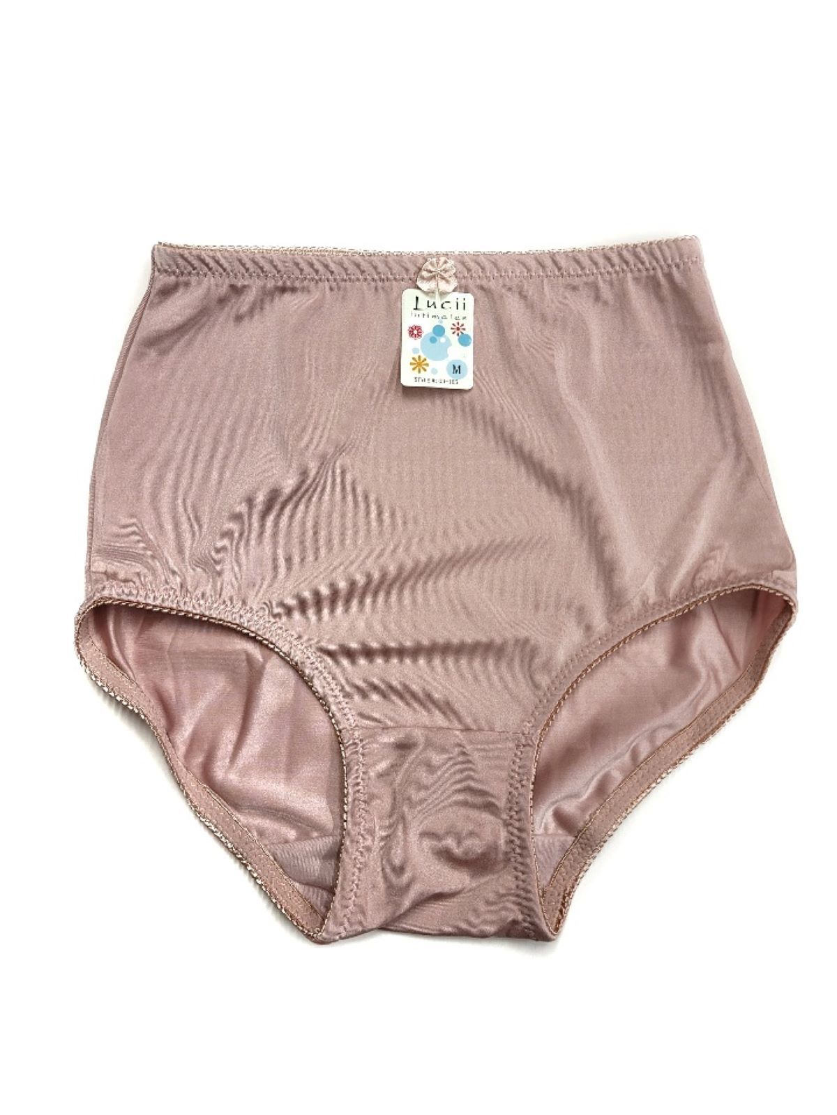 Lucii High Waist Light Tummy Control Full Coverage Satin Brief Girdle Panties