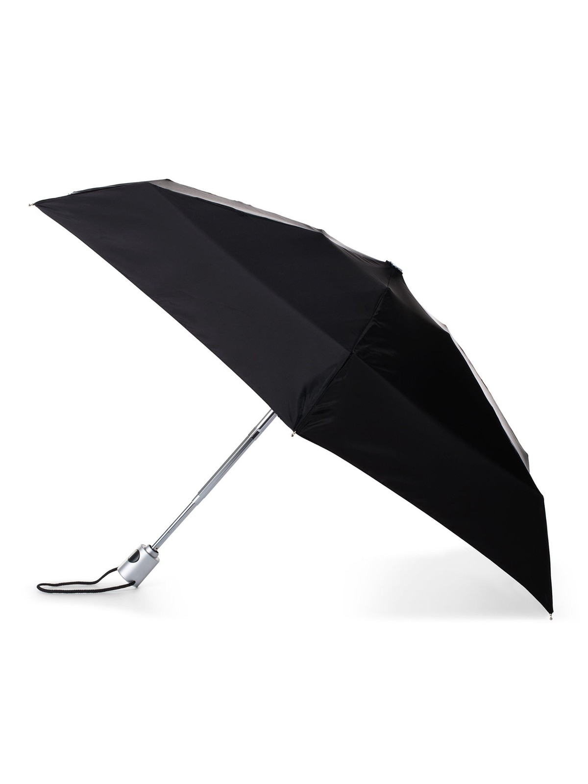 Recycled Canopy One-Touch Auto Open Mini Travel Umbrella with Case, Black