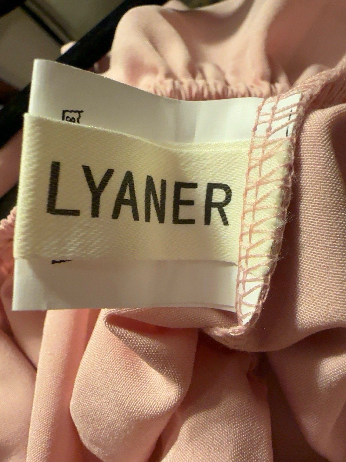 LYANER Pink Off Shoulder Puff Short Sleeve Tie Back Cropped Blouse Top M