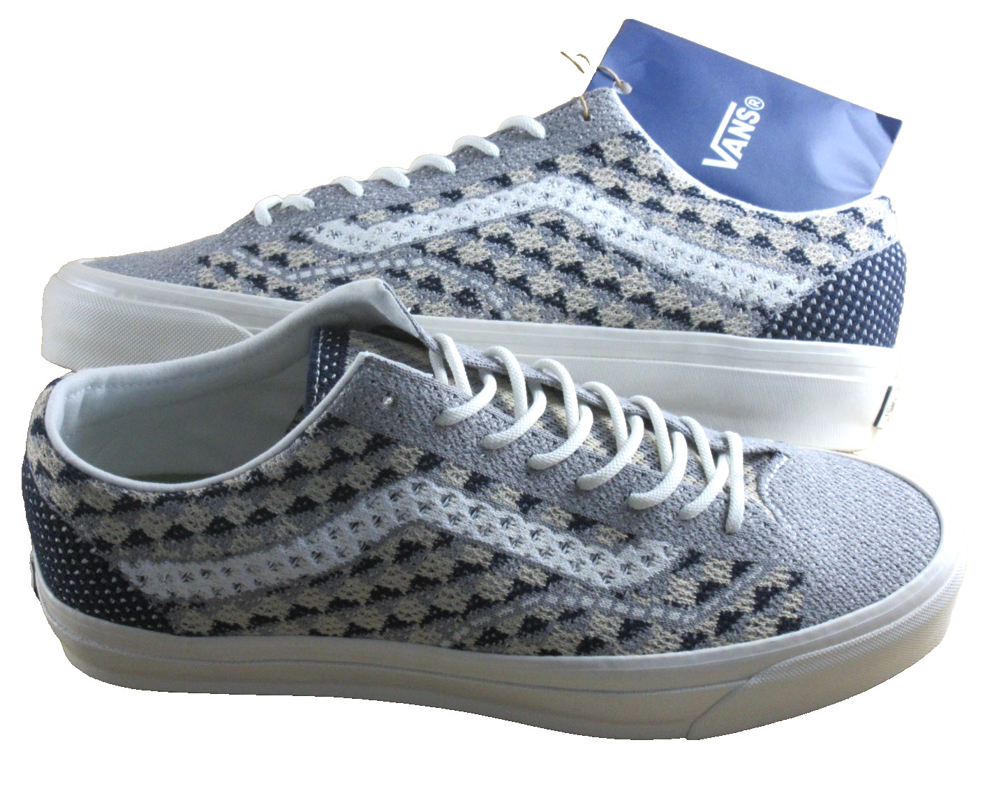 Vans Men’s Lx Old Skool 36 Premium Skate shoes Geo Check Frost Gray Size 11