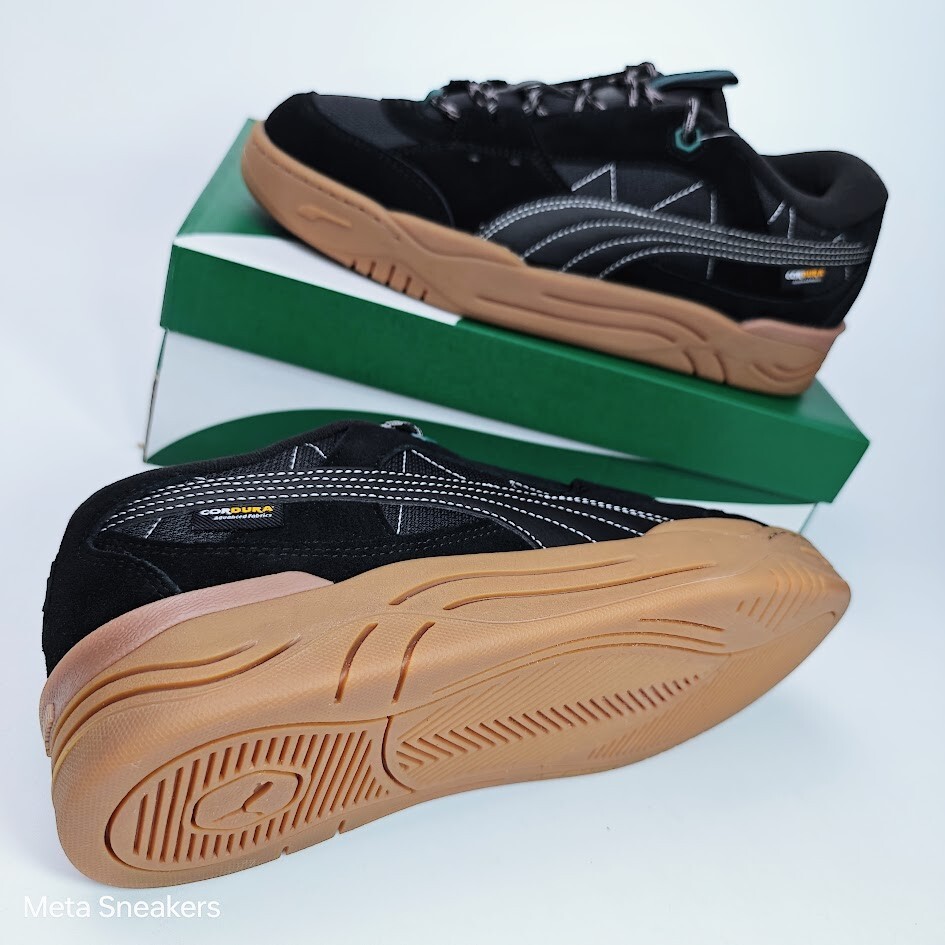 Puma US 11.5 Men’s Black Gum Green Retro Comfort Durable Skate 180 Cordura NIB