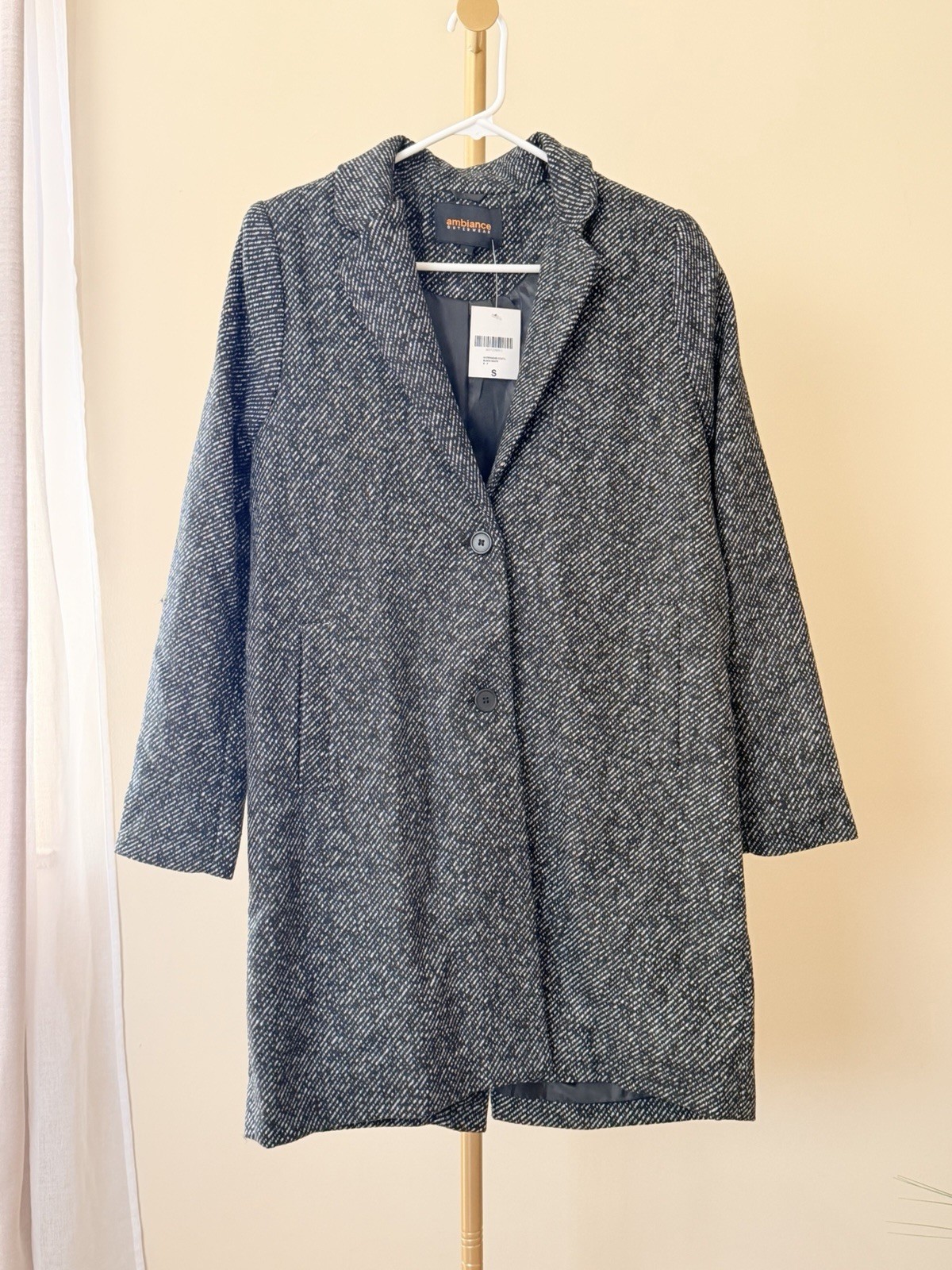 Forever 21 Ambiance Outerwear Women’s Marled Black Button Down Coat Size Small