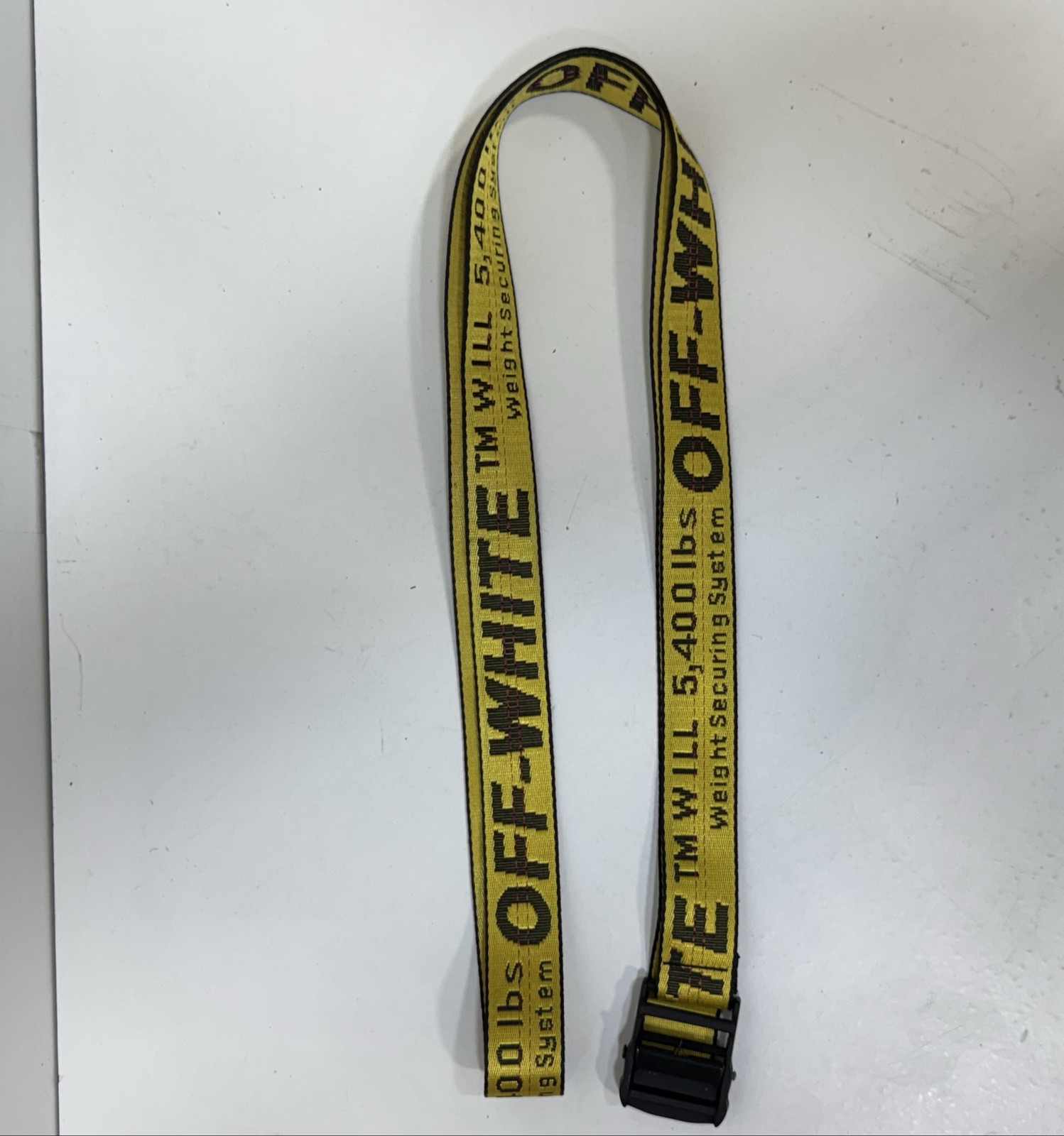 Off-White Industrial Belt Men’s Yellow Black Nylon Adjustable 78 inch