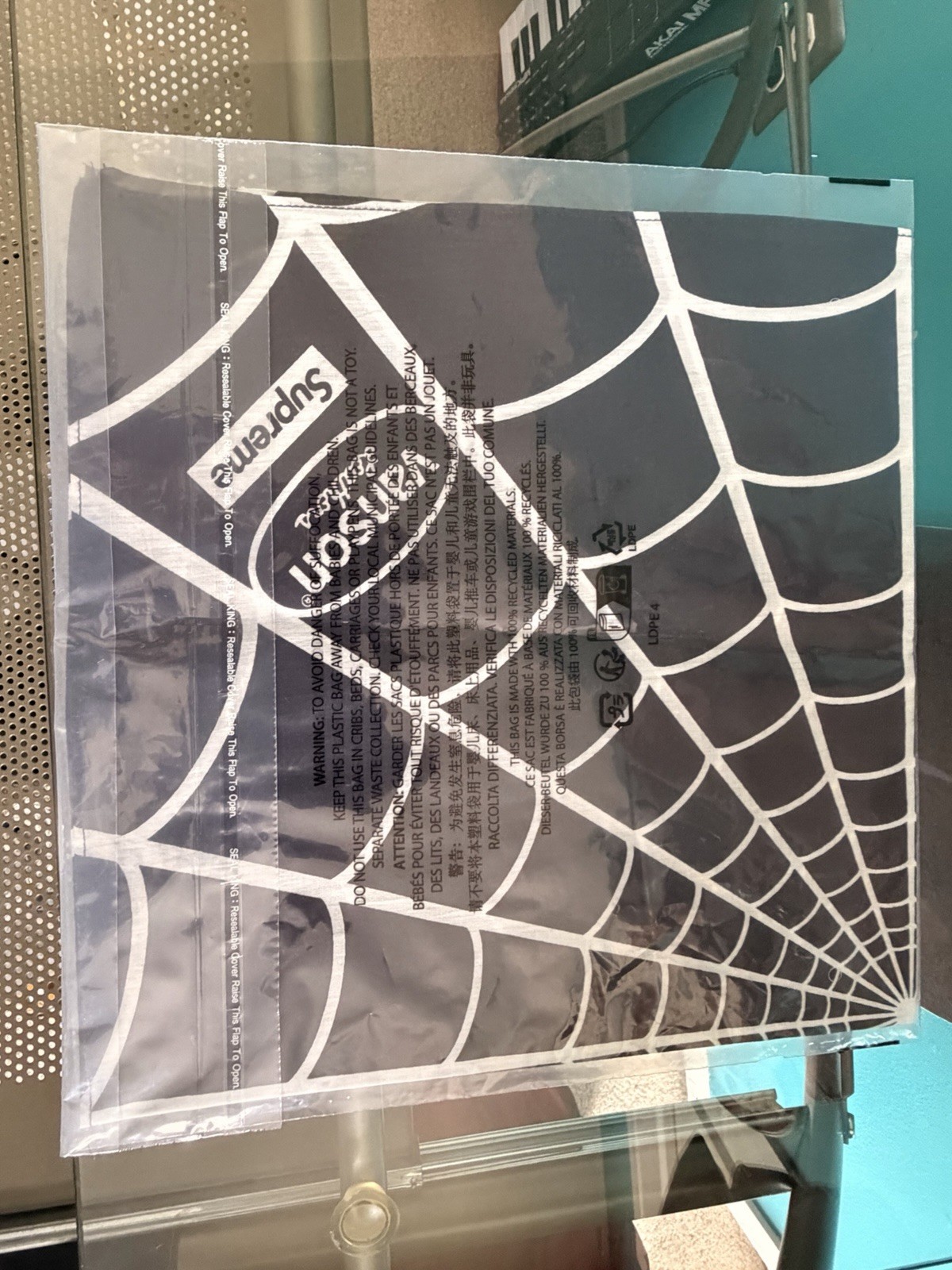 Supreme x Vanson Spider-Man Spiderweb Bandana Kerchief Black/White OS Cotton