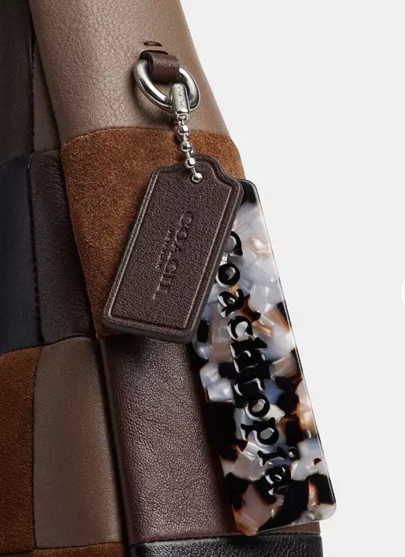 Coach Coachtopia Alter Ego Crescent Shoulder Bag Checkerboard Suede Leather NWT