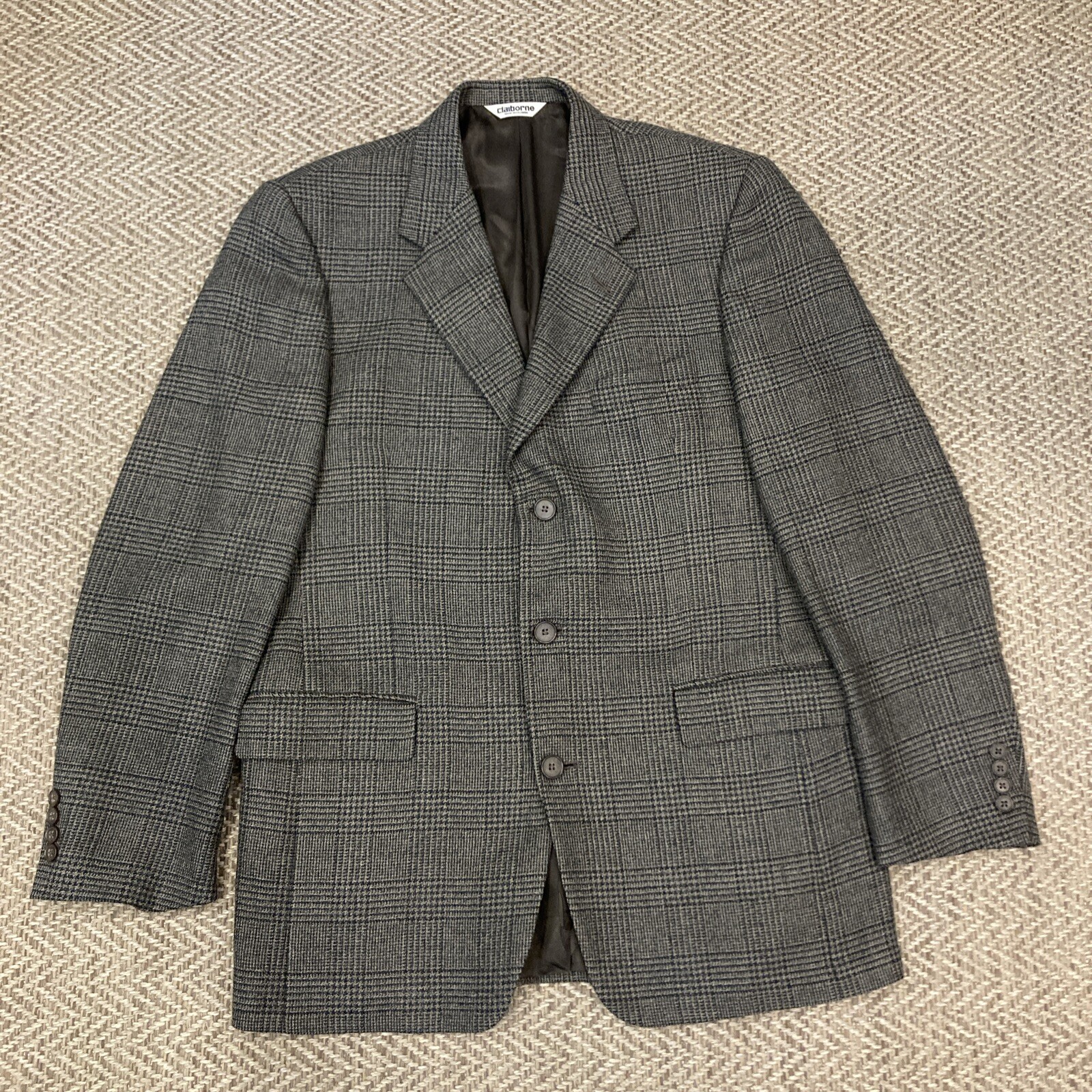Claiborne 100% Worsted Lambswool Men’s Size 42L Brown Suit Jacket Blazer