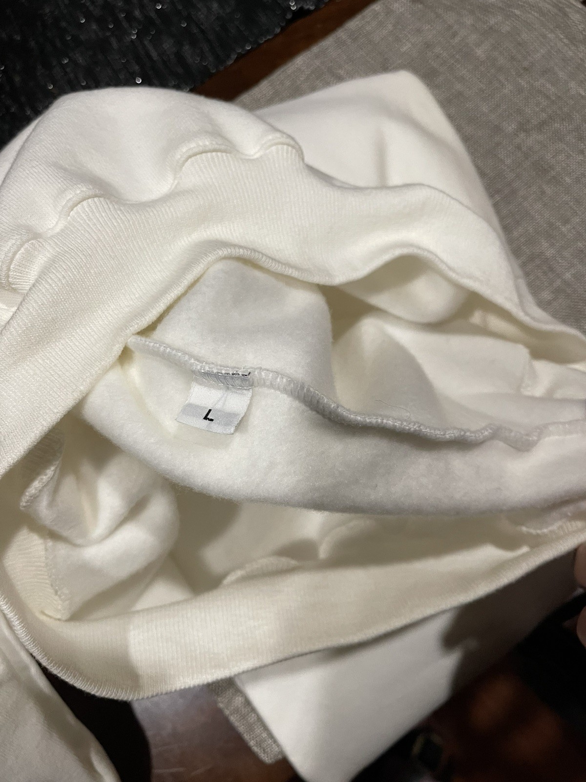 NWT Player’s Design Embossed Masters Collar Sweat Shirt Large White Pull Over