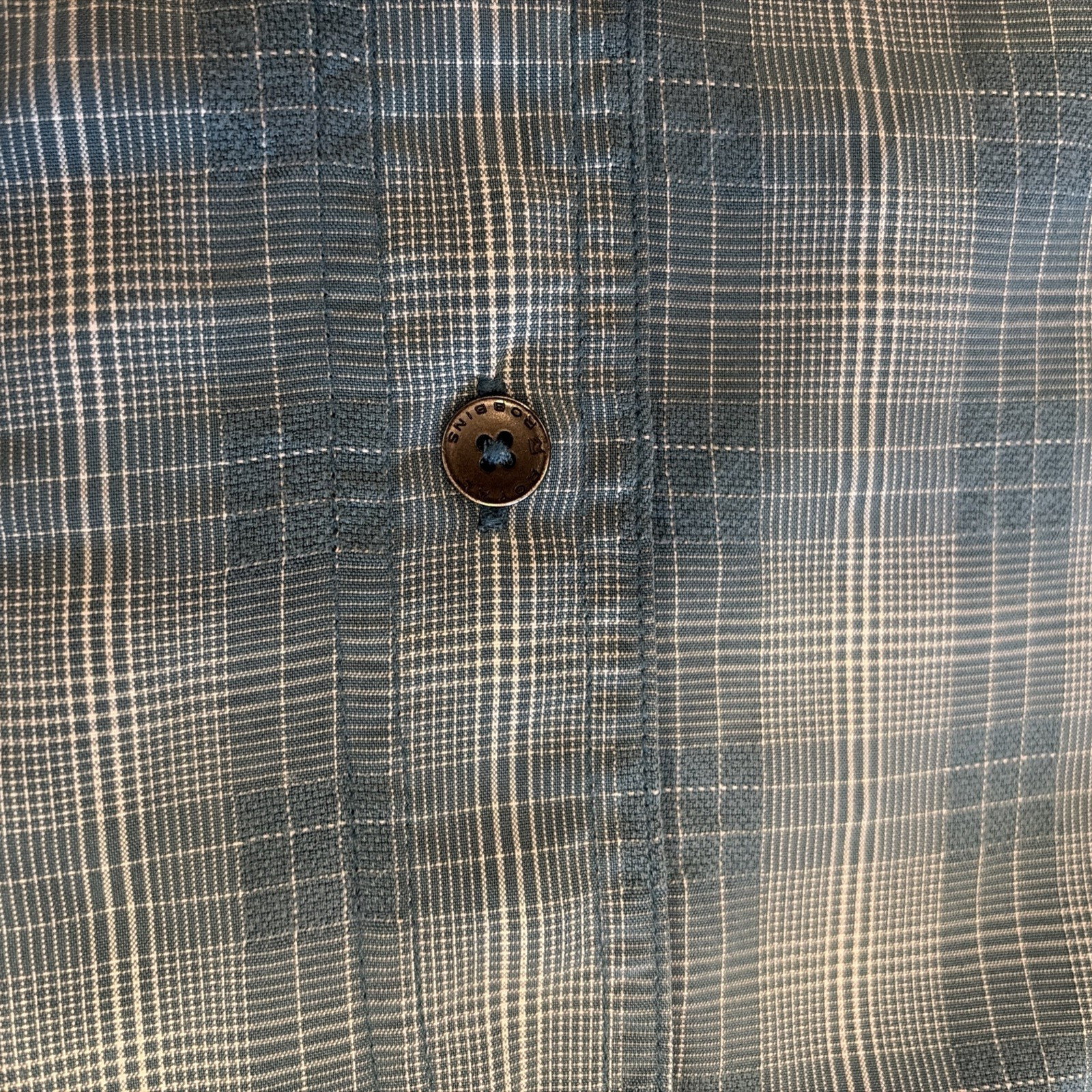 ROYAL ROBBINS MENS XL BLUE PLAID SHORT SLEEVE BUTTON UP SPLIT HEM CAMP SHIRT