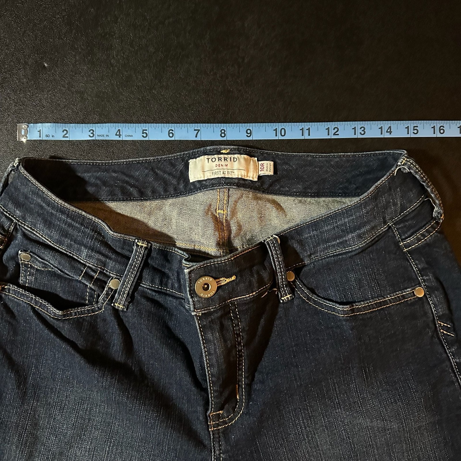 Torrid Denim First At Fit Mid Rise Dark Wash Skinny Jeans Size 10R