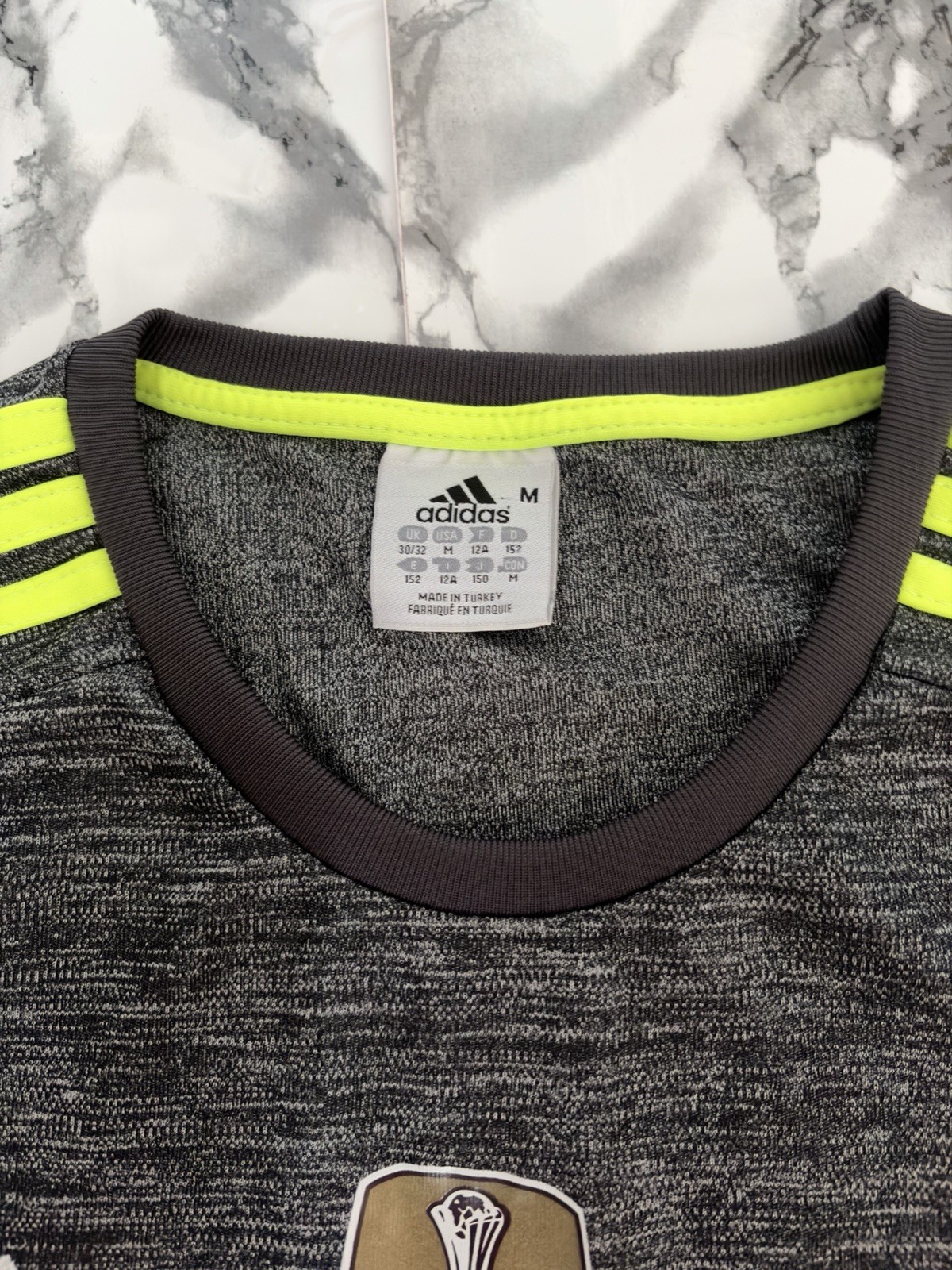 Adidas Real Madrid 2015-16 Away Football Shirt Jersey Grey Neon Size M LFP FIFA
