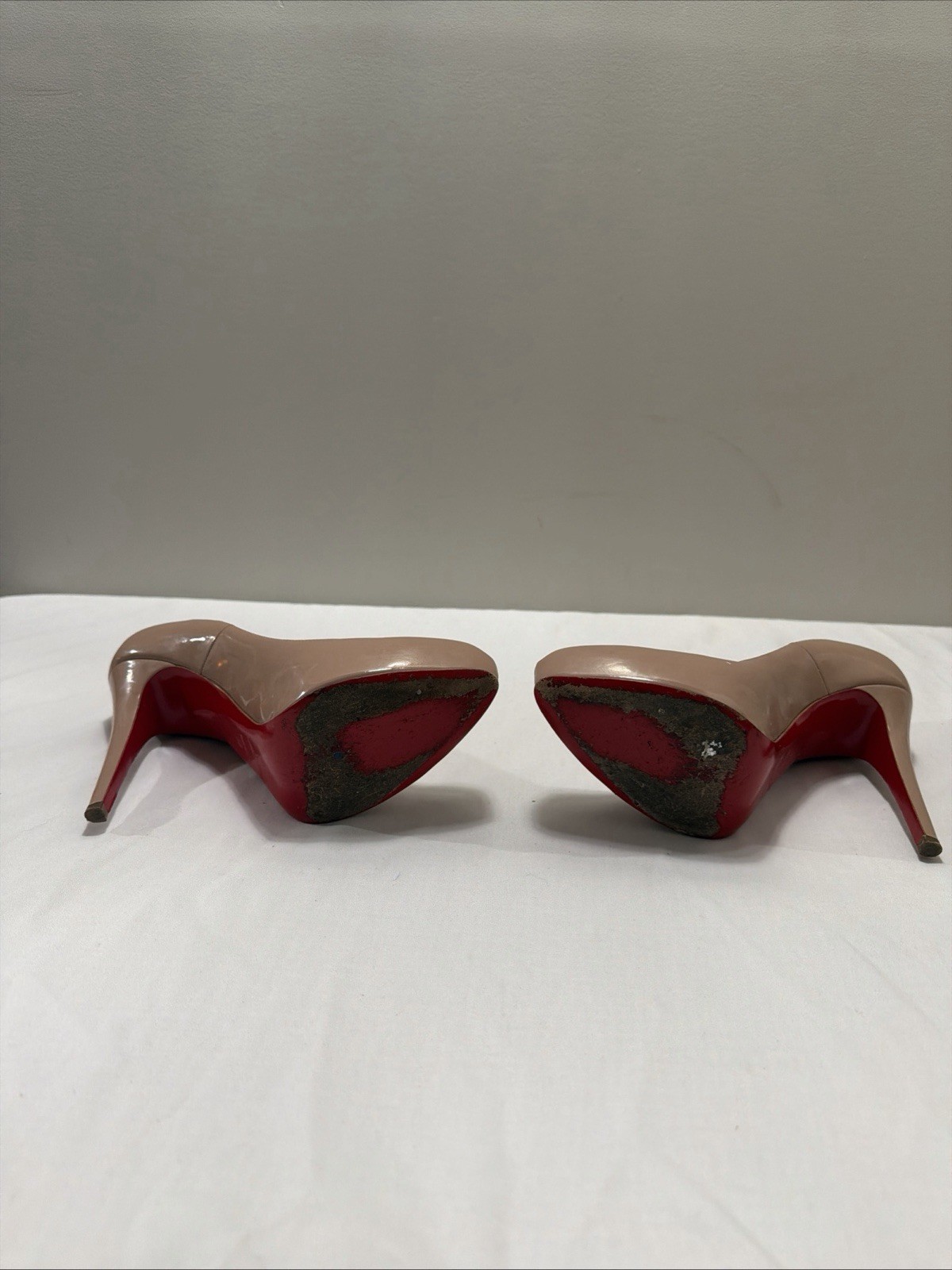 CHRISTIAN LOUBOUTIN Rolando 120mm Nude Patent Platform Pumps Size 39