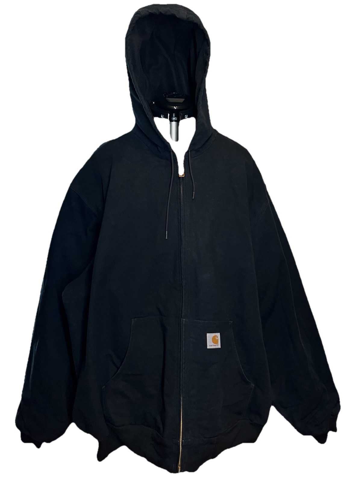 Carhartt Men’s Full-zip lined Hooded Black Canvas Jacket J131, USA|Size:3XL Tall