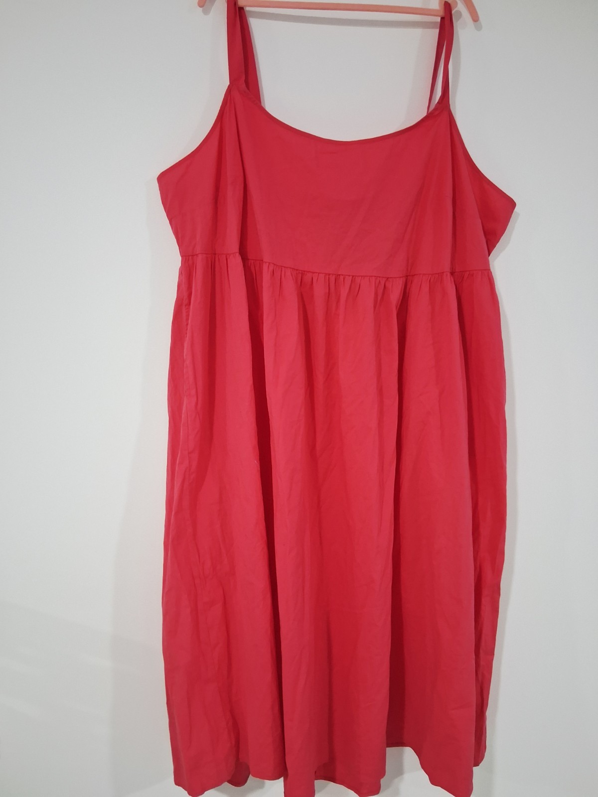 Ava & Viv Women’s Midi Empire Sundress Waist Dress Color Coral Red Size 3X