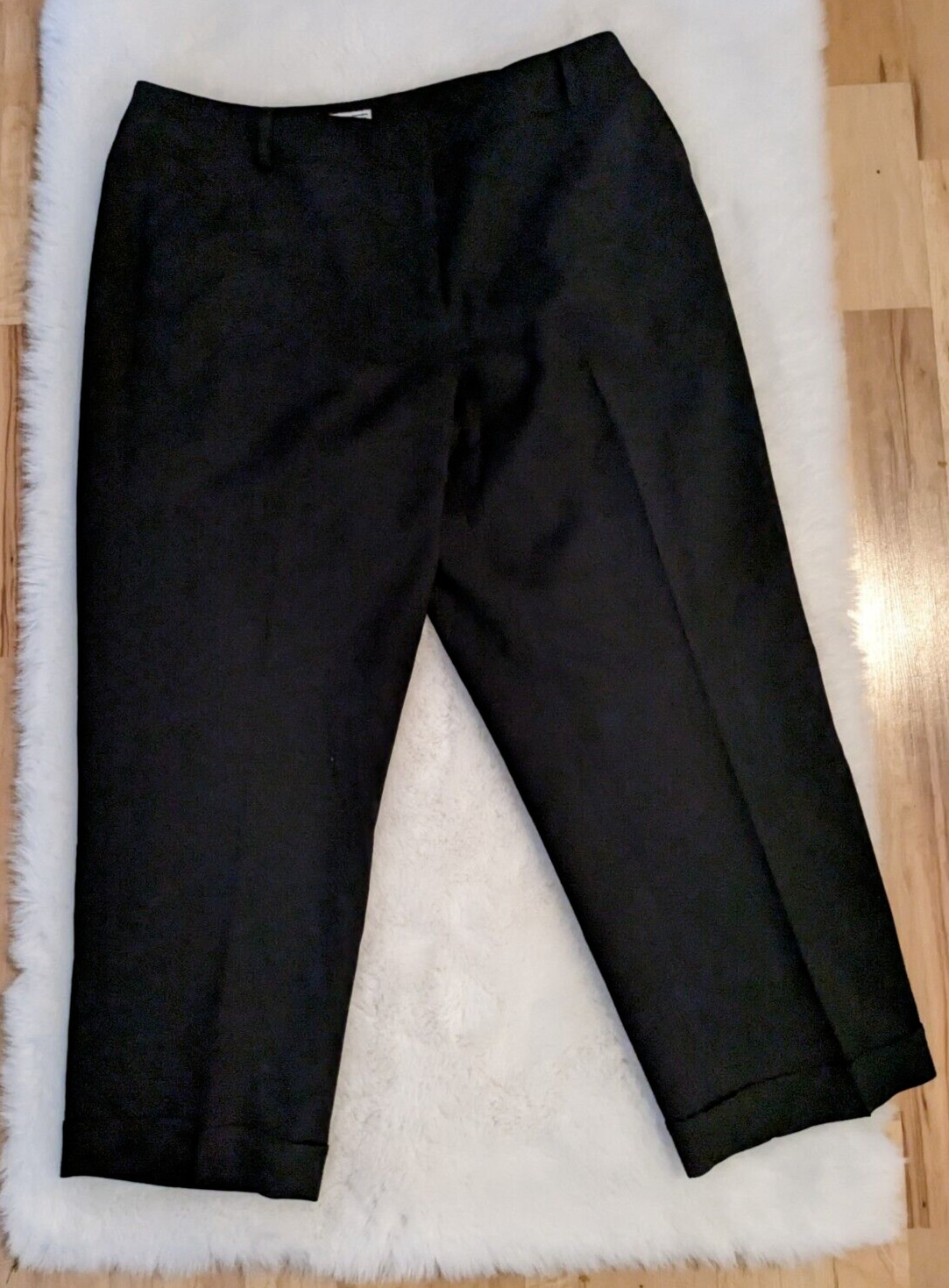 Talbots Made with Italian Fabric Wool Crop Black Pants Pockets Size 10P