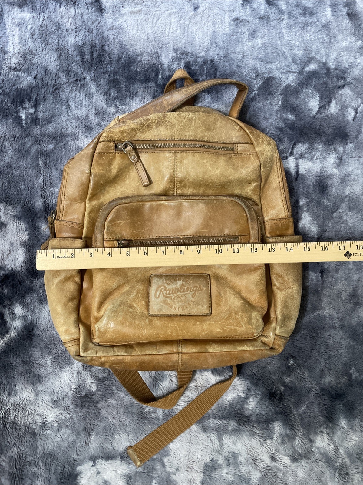 Rawlings Rugged Brown Leather Backpack – USED – Distressed