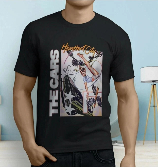 The Cars Heartbeat City Shirt Rare 80s Rock Music Band Fan Gift Top S-4XL