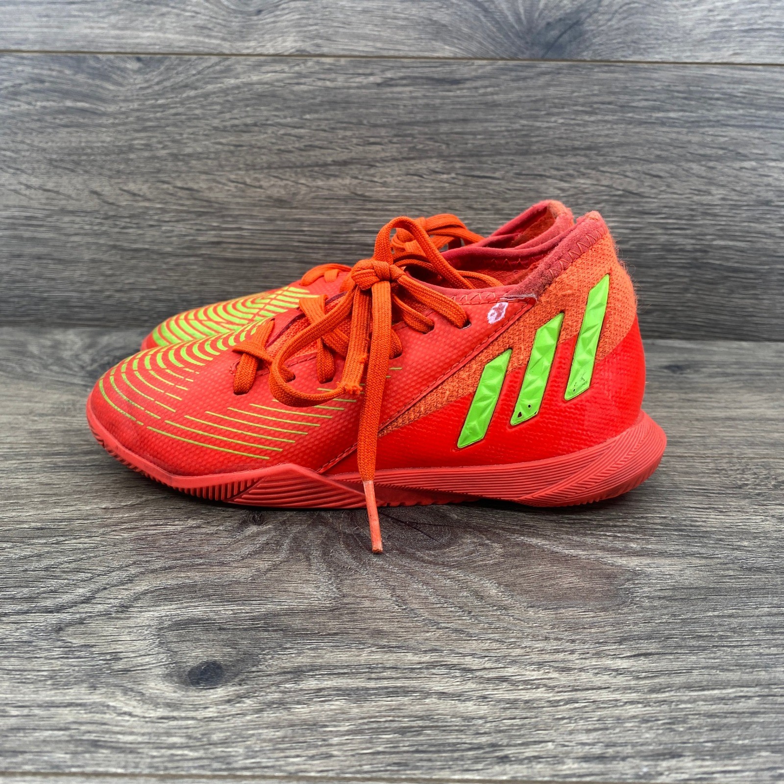 Adidas Predator Edge.3 Youth Soccer Shoes Orange Green Turf Indoor Size 11.5K