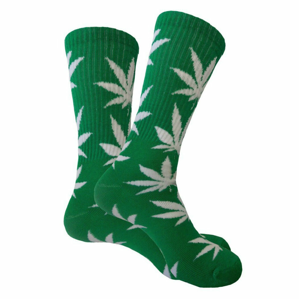 MARIJUANA LEAF SOCKS 44 Colors Medium Size Crew 420 Pot Weed Cotton Stretch NEW