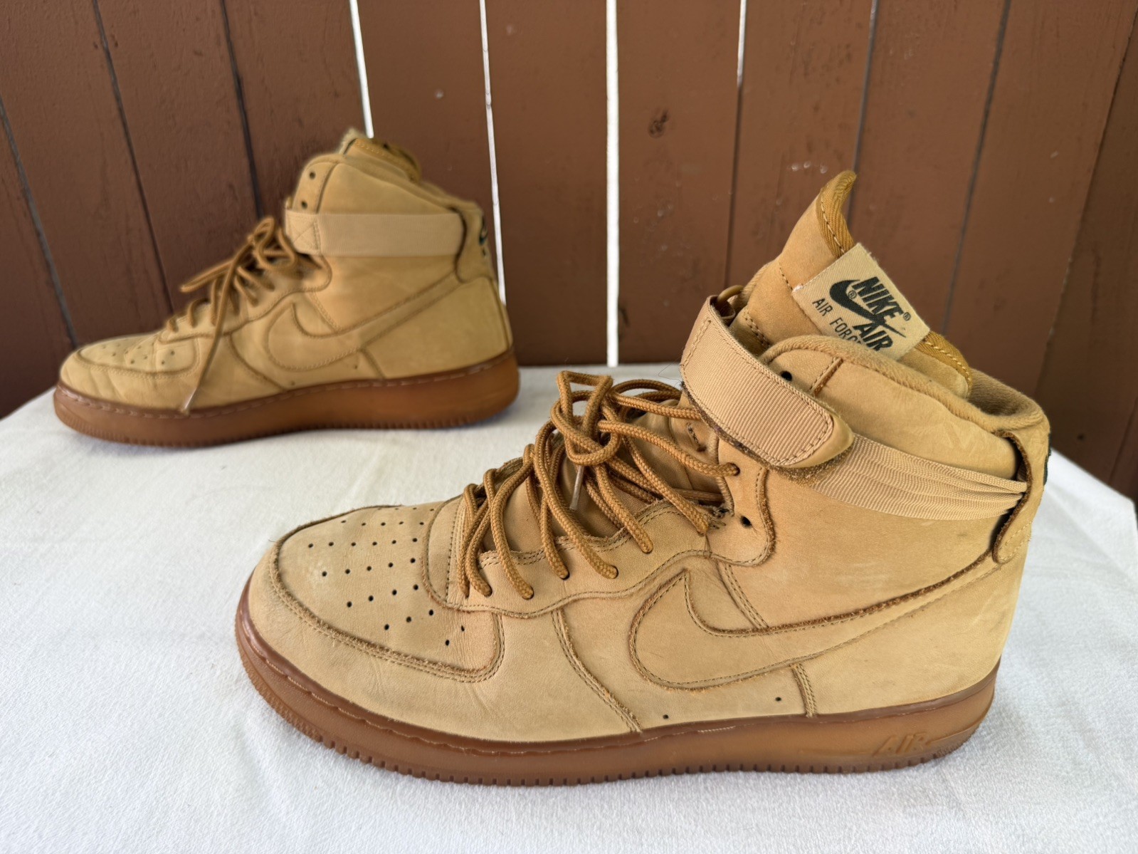 NIKE AIR FORCE 1 HIGH 07 LV8 “WHEAT 2015” FLAX SZ US 11 Sneakers 806403-200 C1